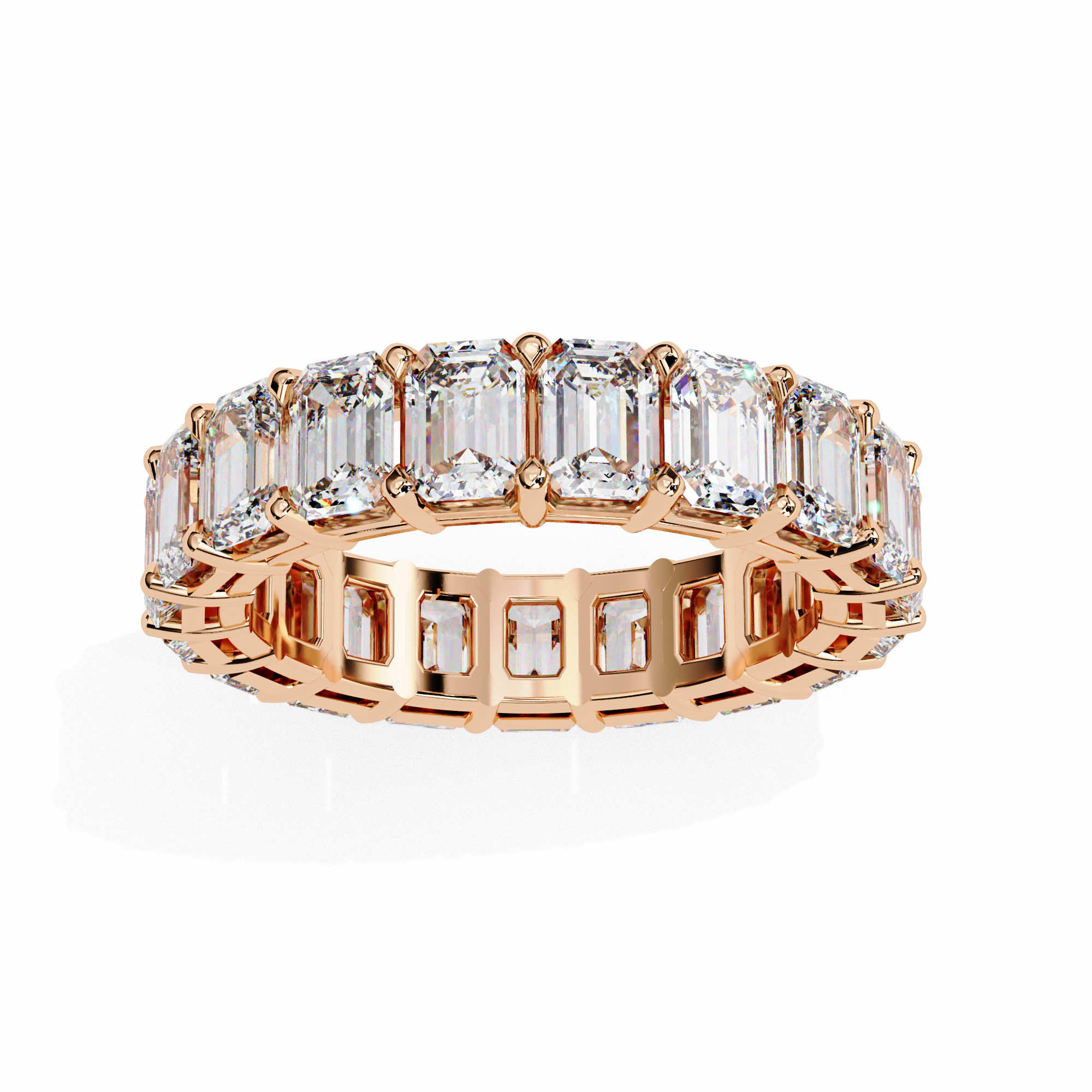 Emerald Cut Lab-Grown Diamond Eternity Wedding Ring