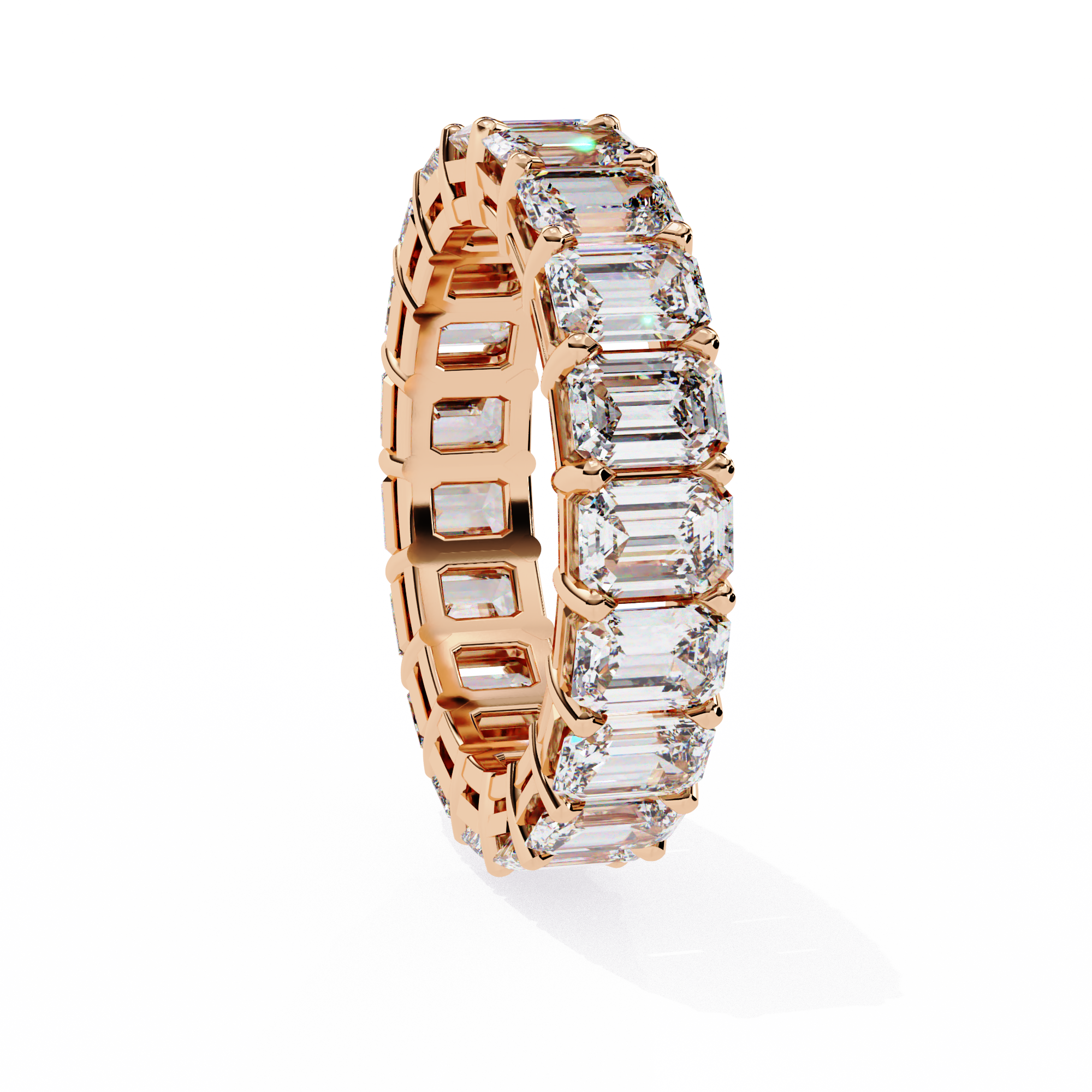Emerald Cut Lab-Grown Diamond Eternity Wedding Ring