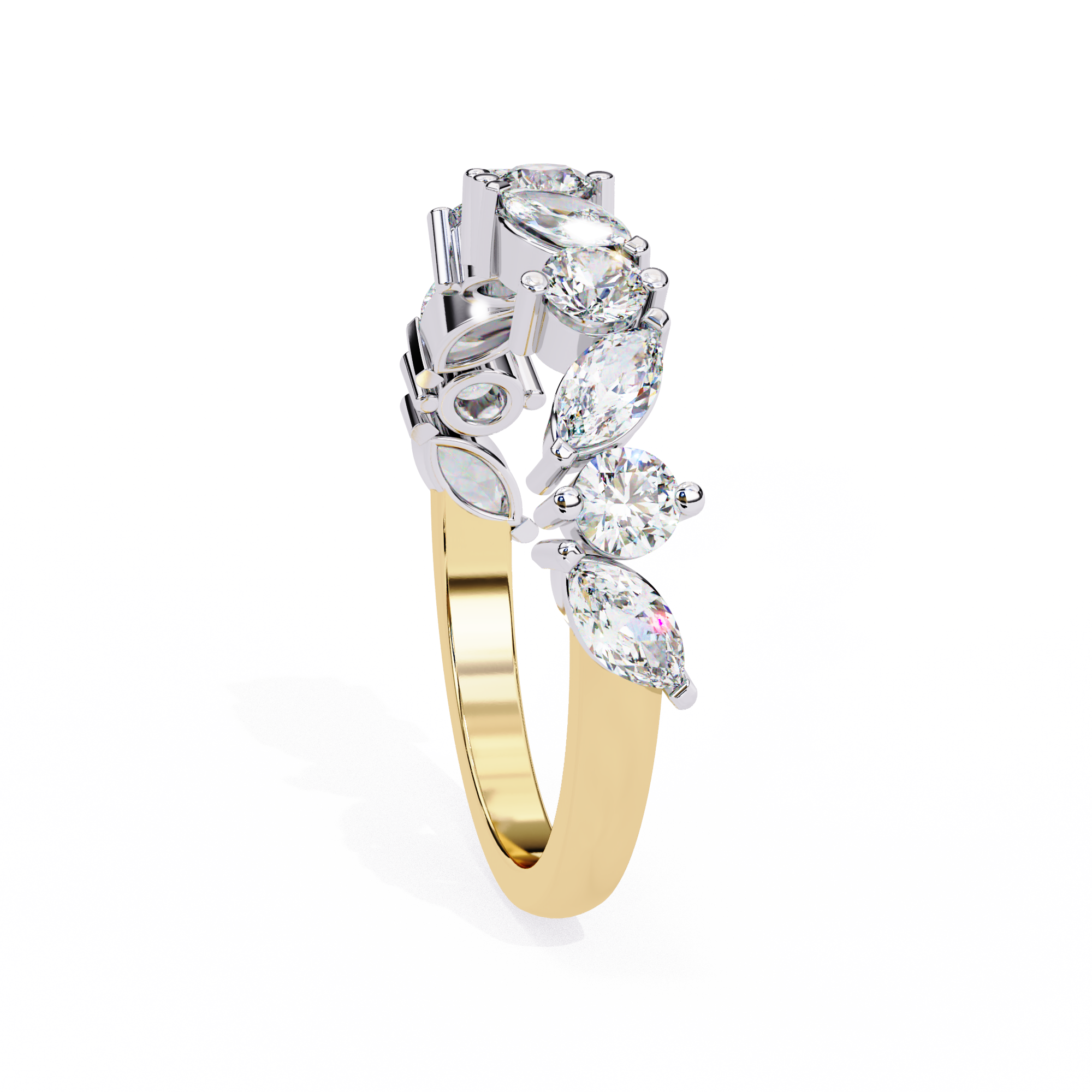 Elegant Marquise and Round Diamond Eternity Ring