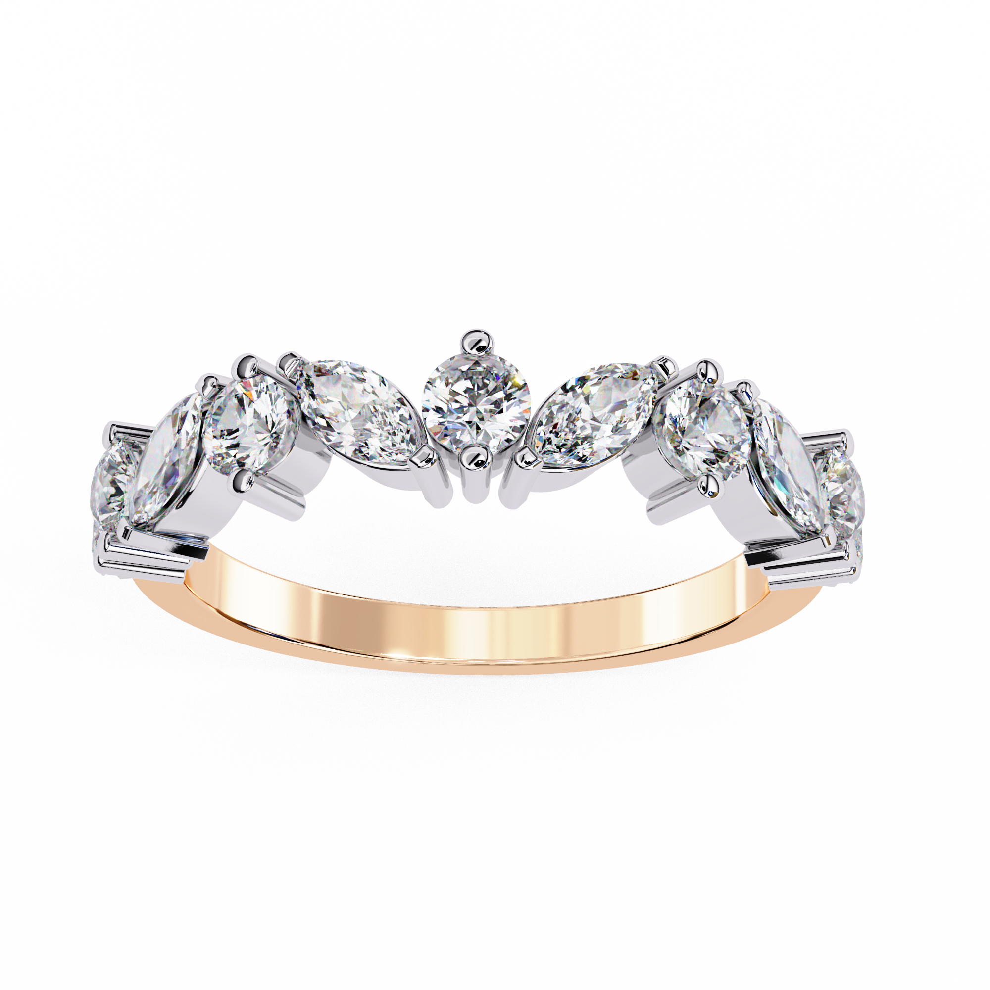 Elegant Marquise and Round Diamond Eternity Ring