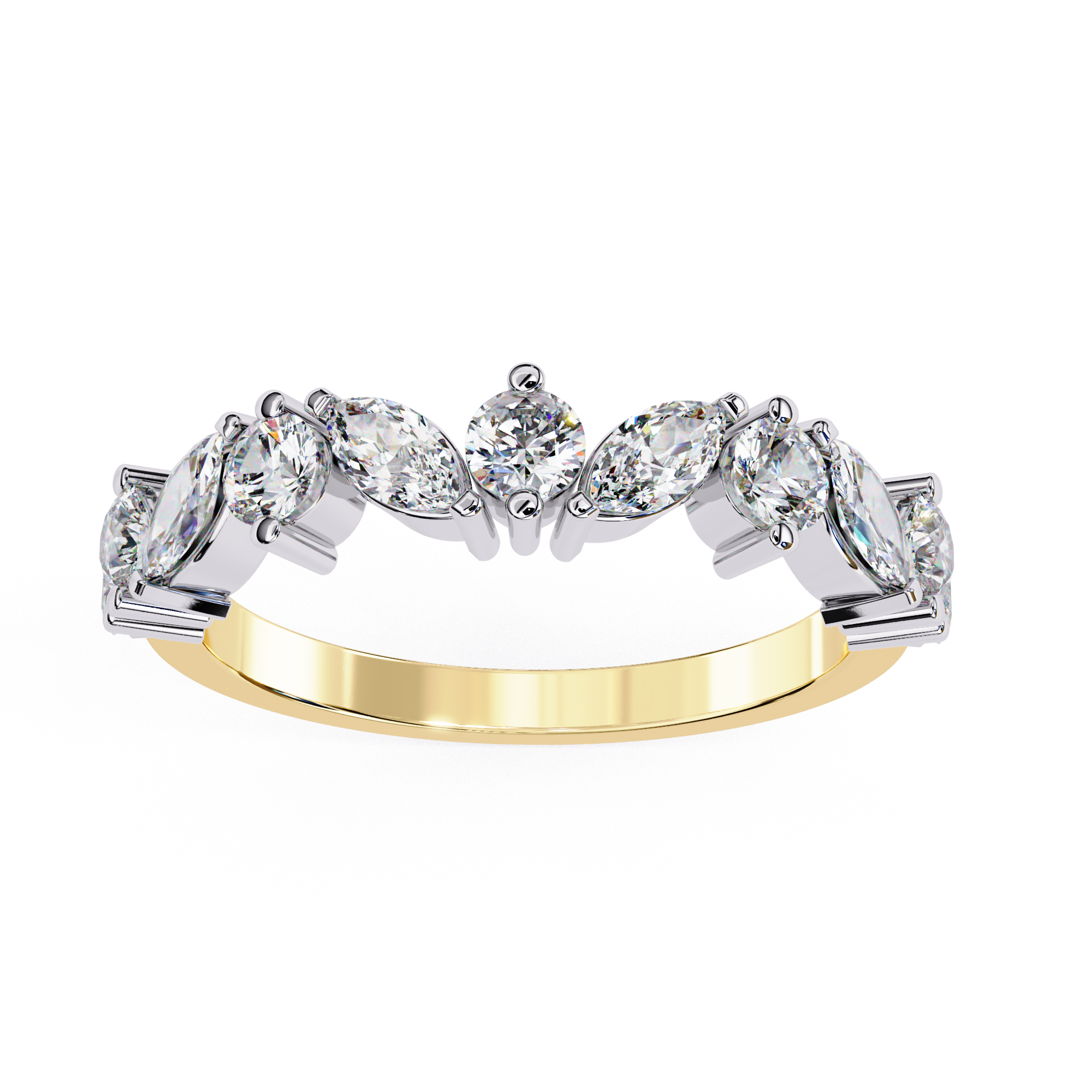 Elegant Marquise and Round Diamond Eternity Ring