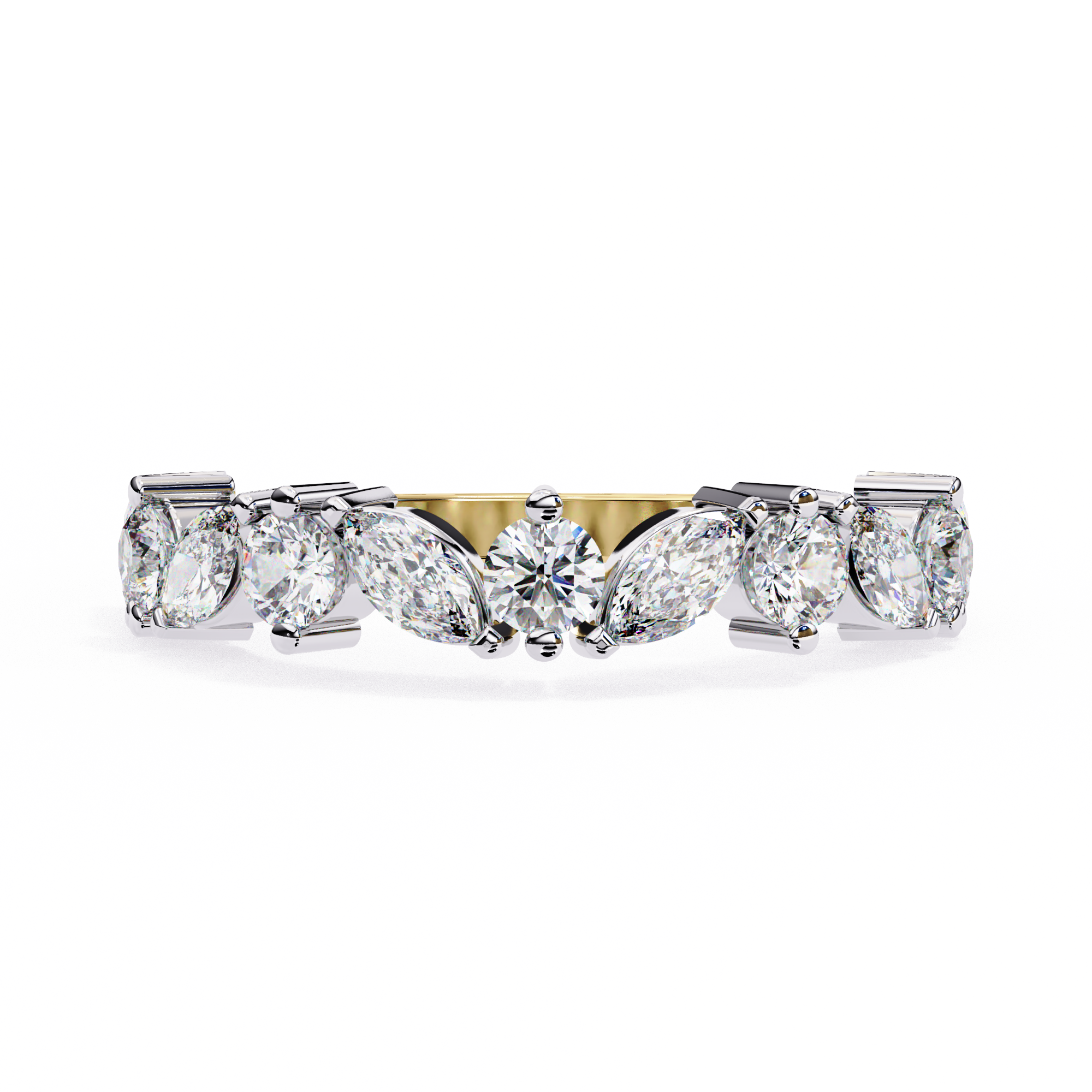 Elegant Marquise and Round Diamond Eternity Ring