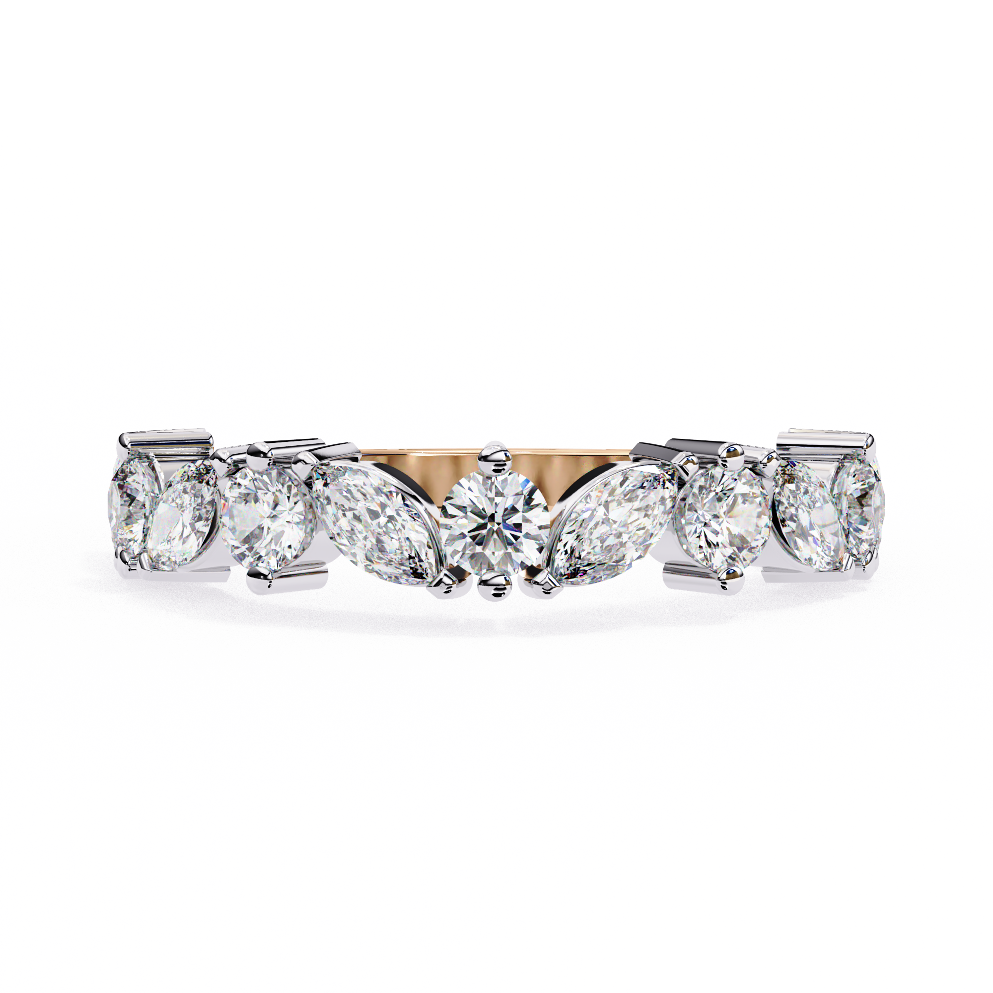 Elegant Marquise and Round Diamond Eternity Ring