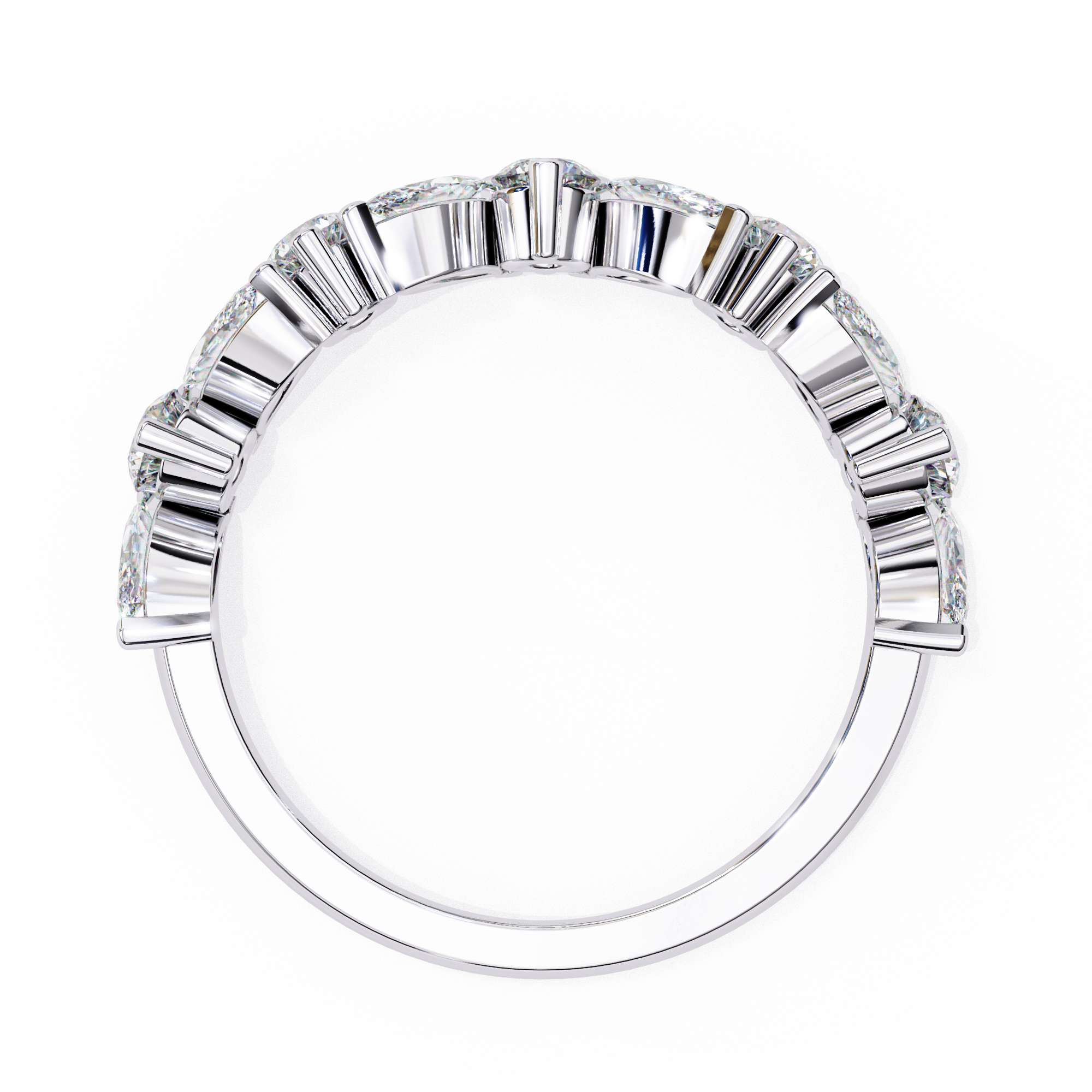 Elegant Marquise and Round Diamond Eternity Ring