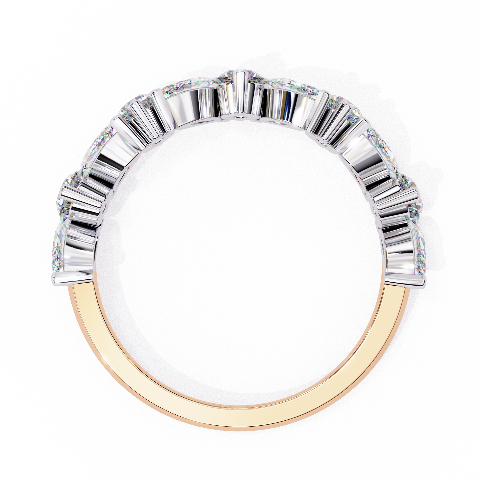 Elegant Marquise and Round Diamond Eternity Ring