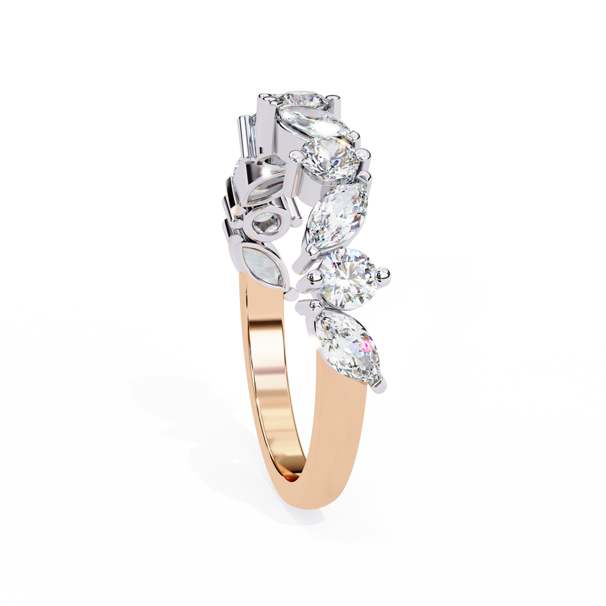 Elegant Marquise and Round Diamond Eternity Ring