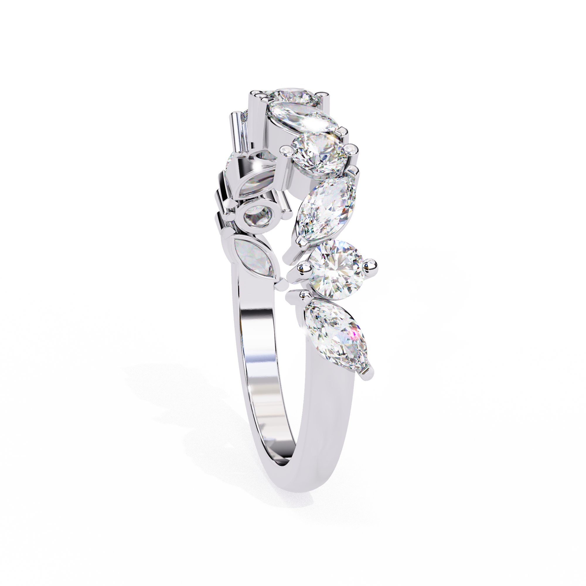 Elegant Marquise and Round Diamond Eternity Ring
