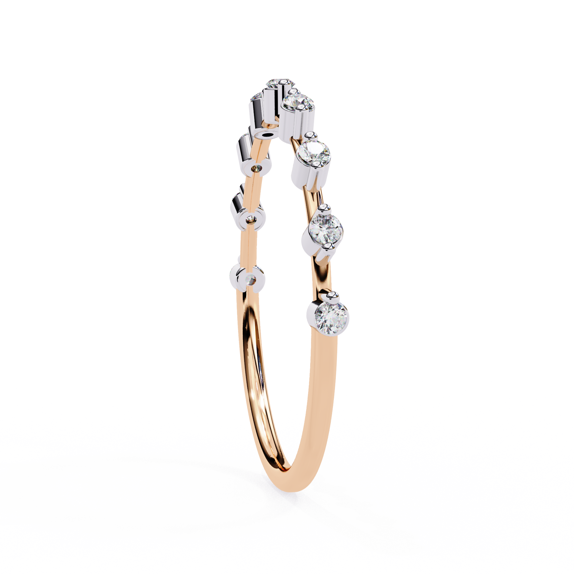 Sleek Round Diamond Contemporary Wedding Ring