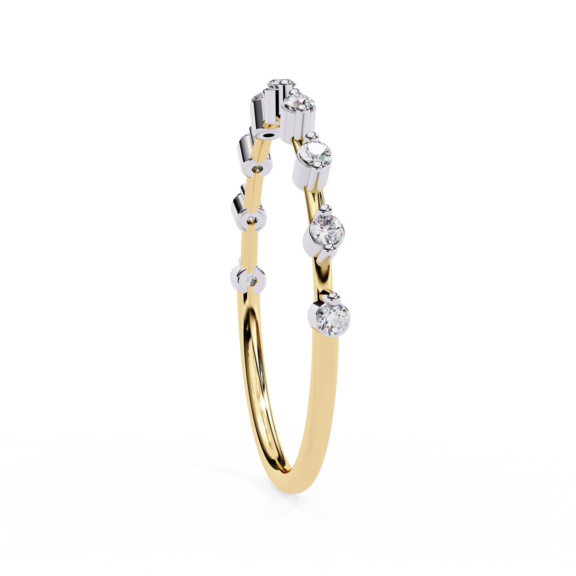 Sleek Round Diamond Contemporary Wedding Ring