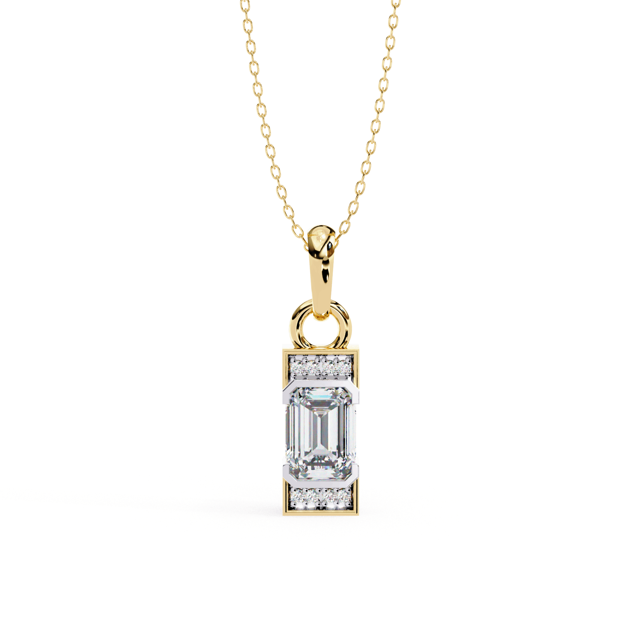 Aurora Emerald Diamond Pendant