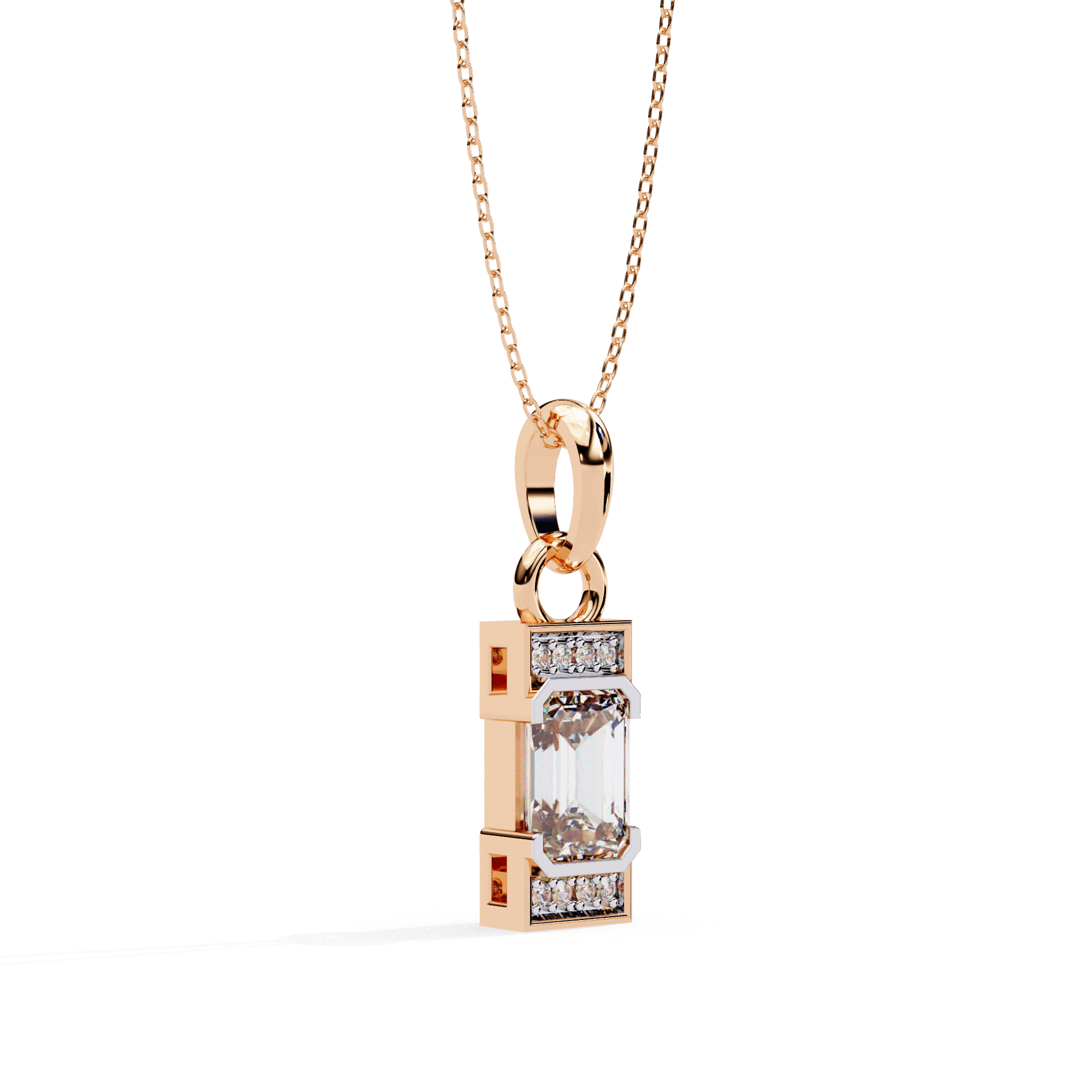 Aurora Emerald Diamond Pendant