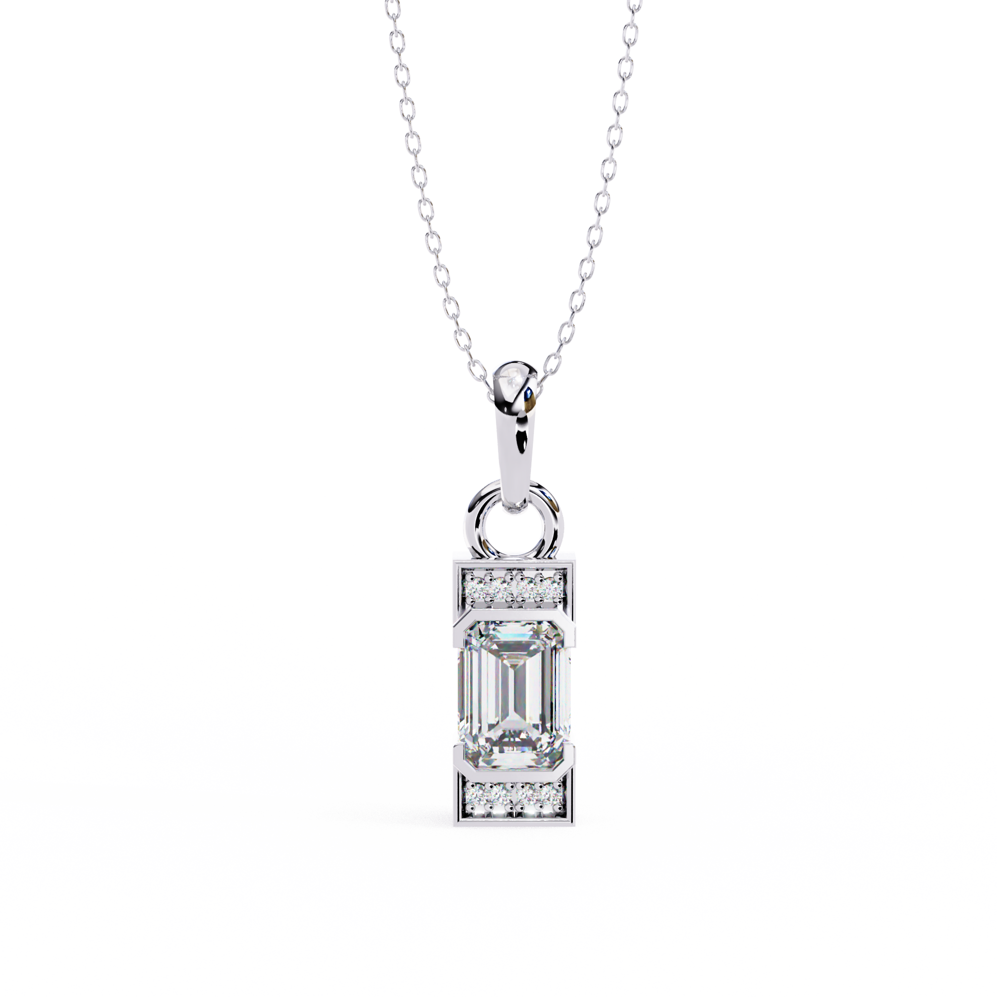 Aurora Emerald Diamond Pendant