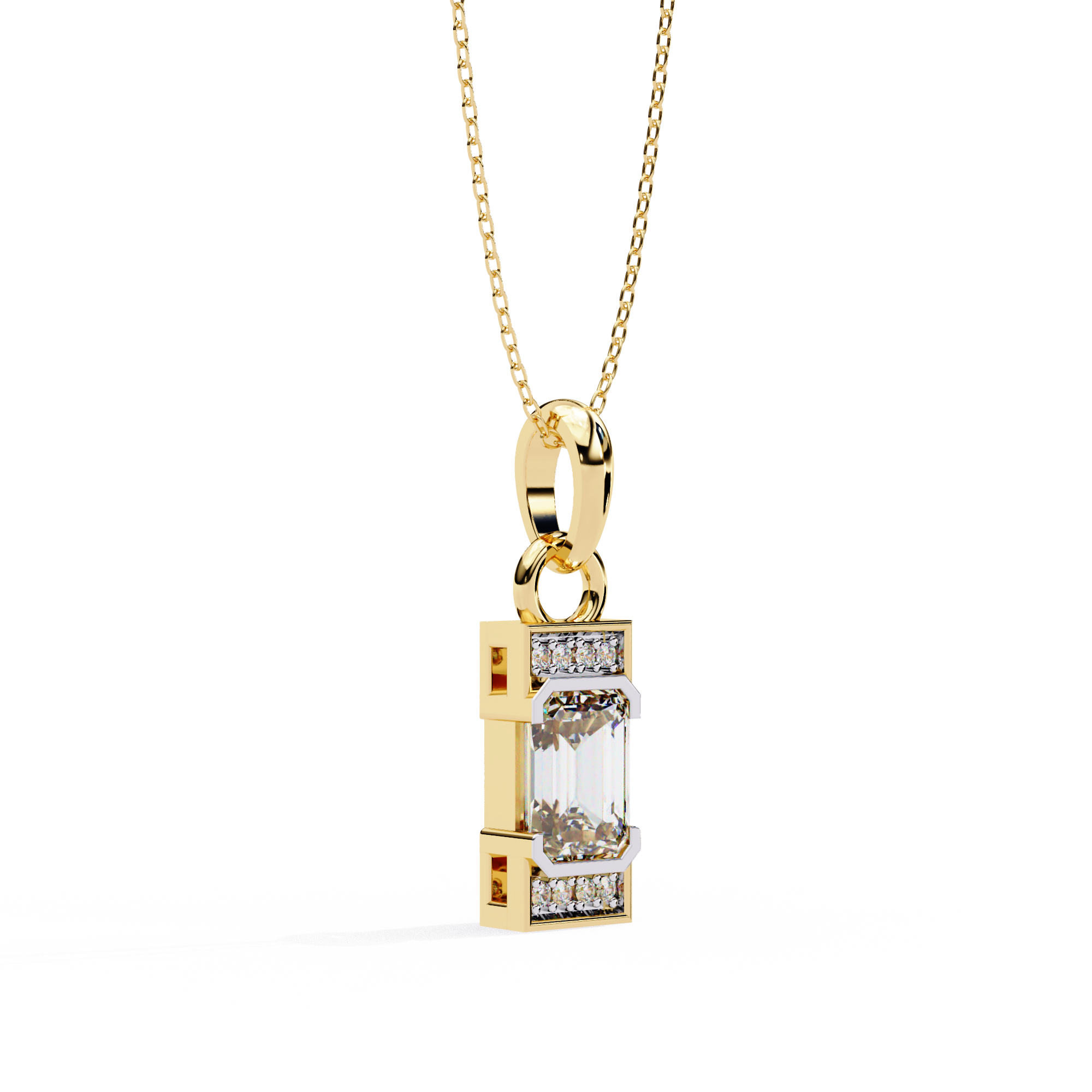Aurora Emerald Diamond Pendant
