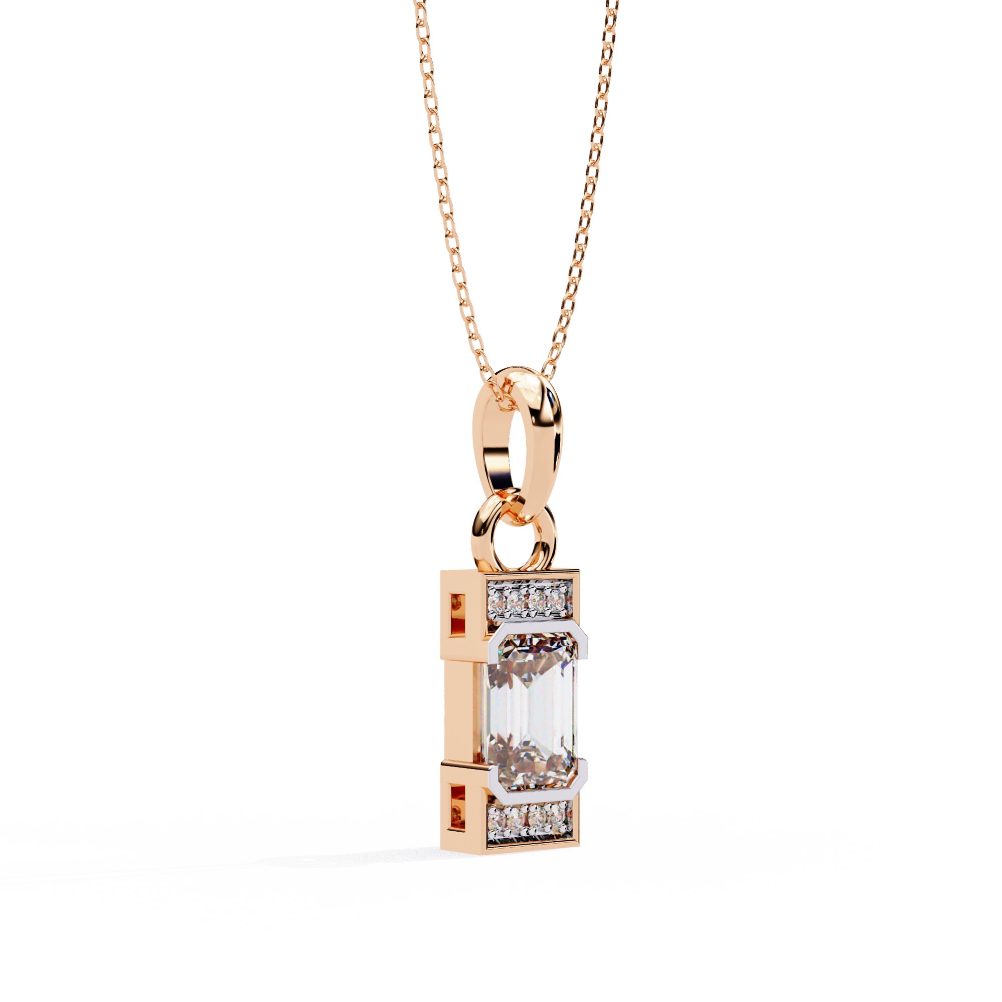 Aurora Emerald Diamond Pendant