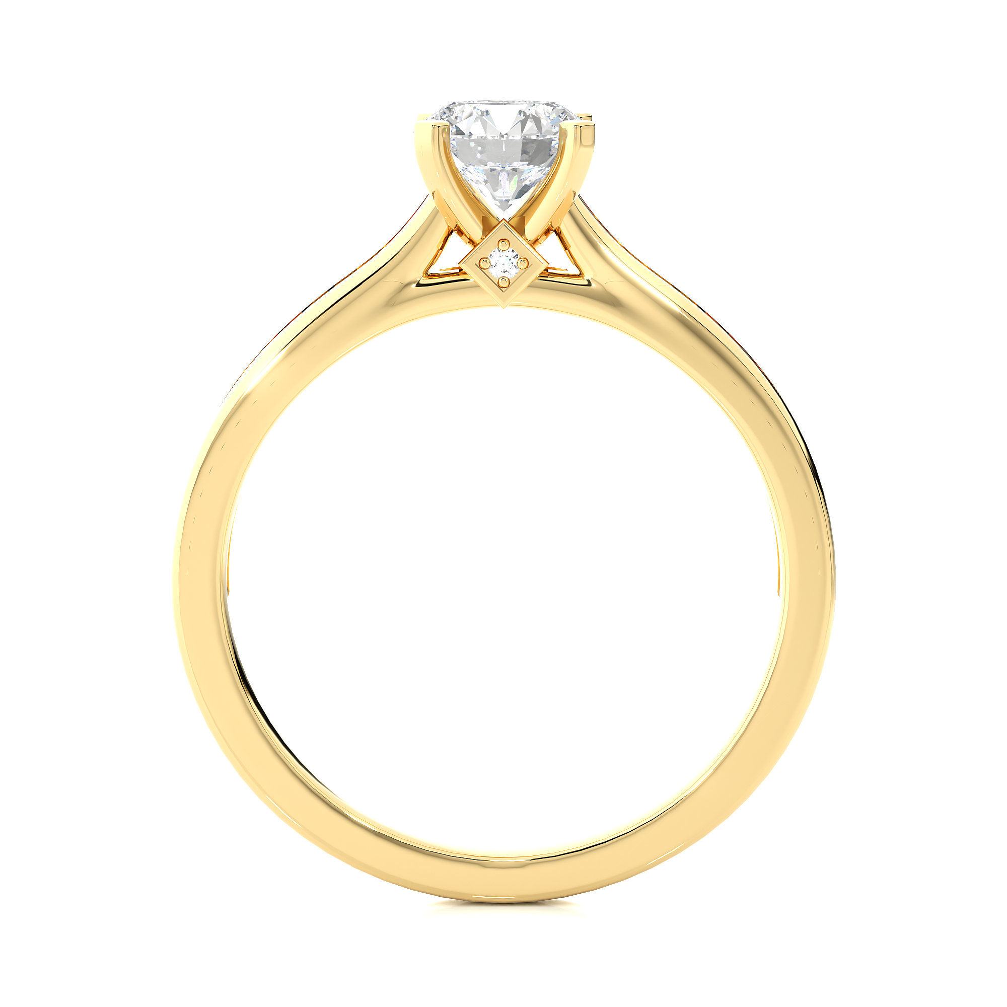 "0.75Ct Round Solitaire Diamond Ring in 14Kt Yellow Gold - Blu Diamonds"