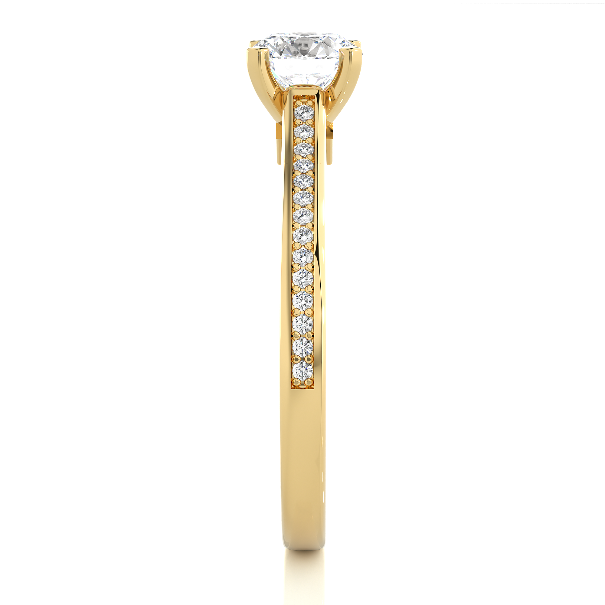 "0.75Ct Round Solitaire Diamond Ring in 14Kt Yellow Gold - Blu Diamonds"