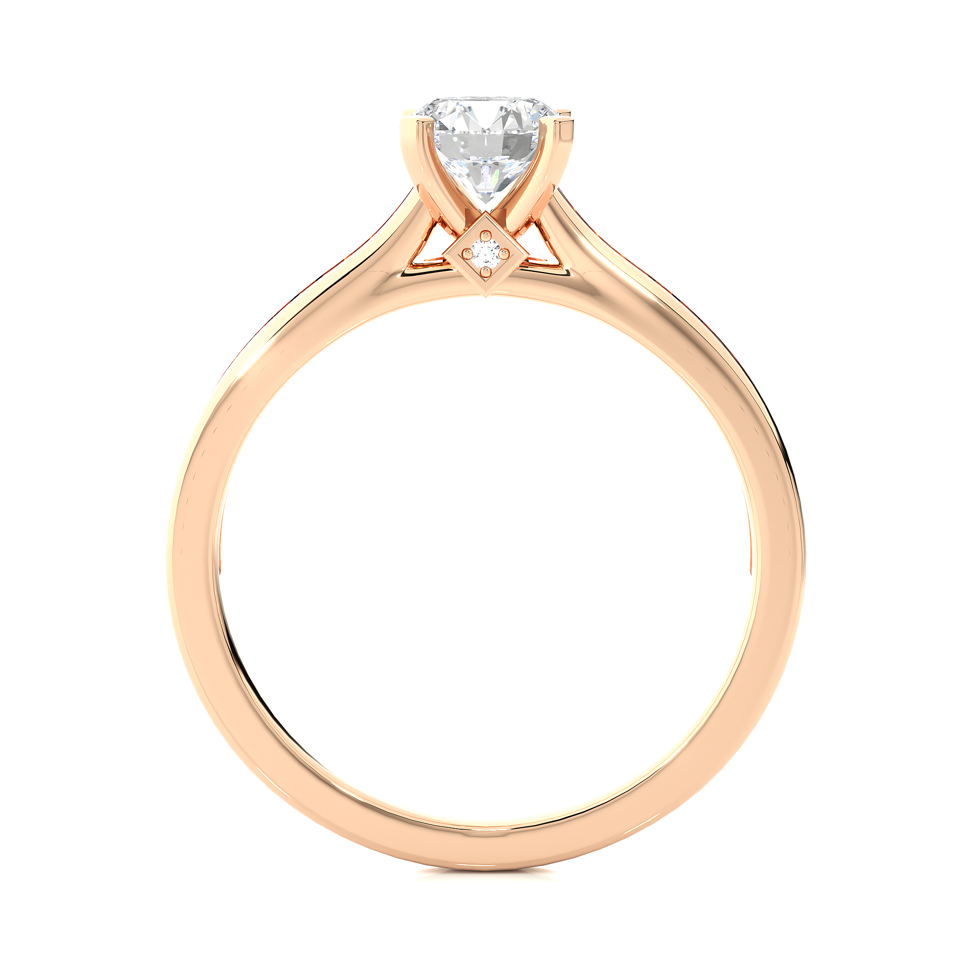 "0.75Ct Round Cut Solitaire Diamond Ring in 14Kt Rose Gold - Blu Diamonds"