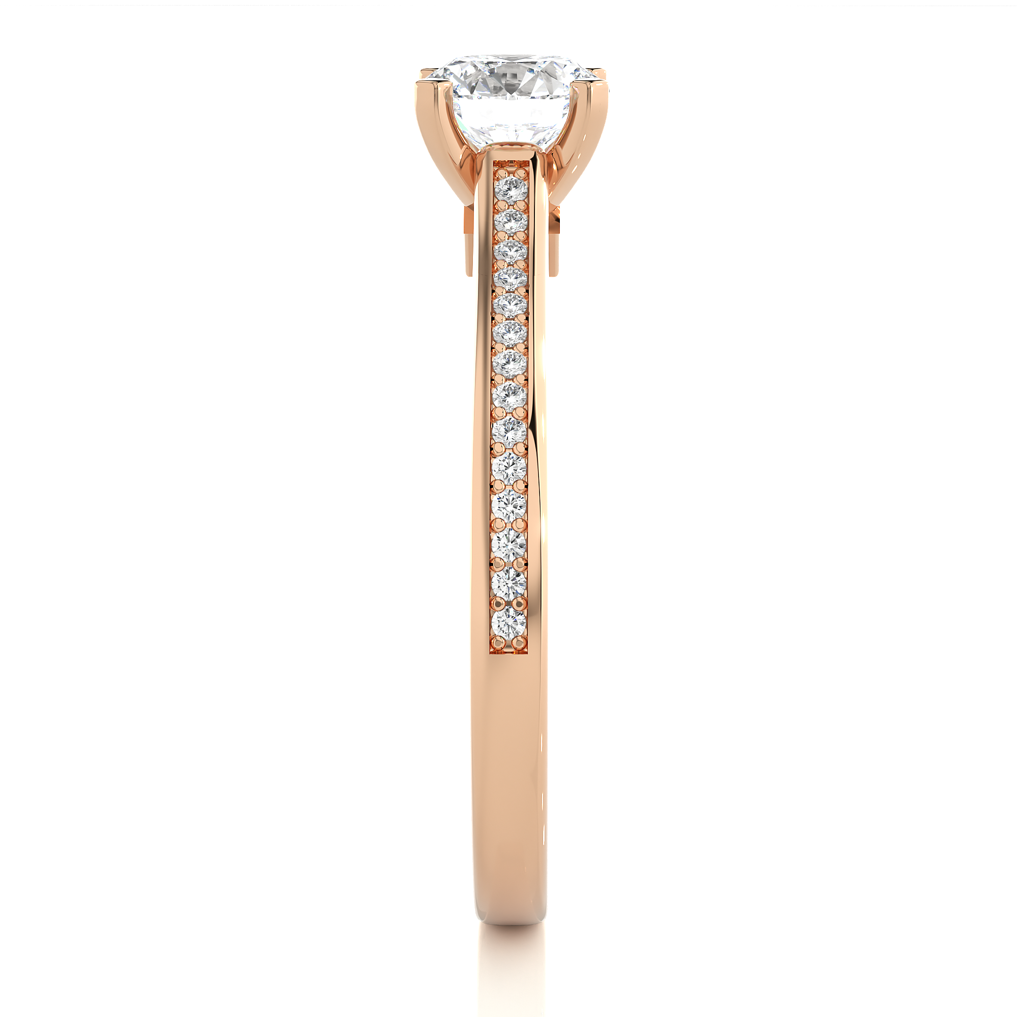 "Rose Gold 0.75Ct Round Cut Solitaire Diamond Ring - Blu Diamonds"
