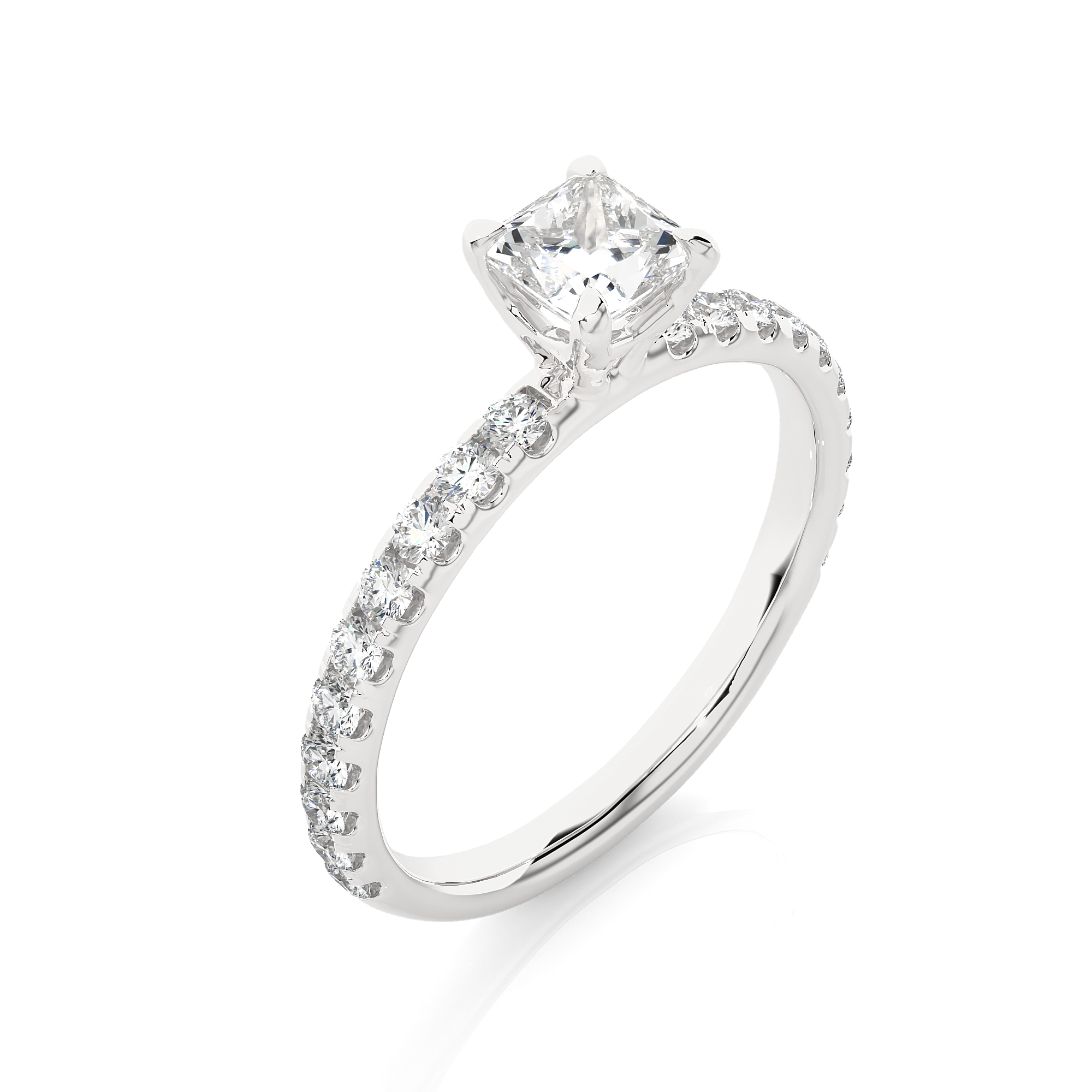 "14Kt White Gold Solitaire Ring With Round Cut Diamond - Blu Diamonds"