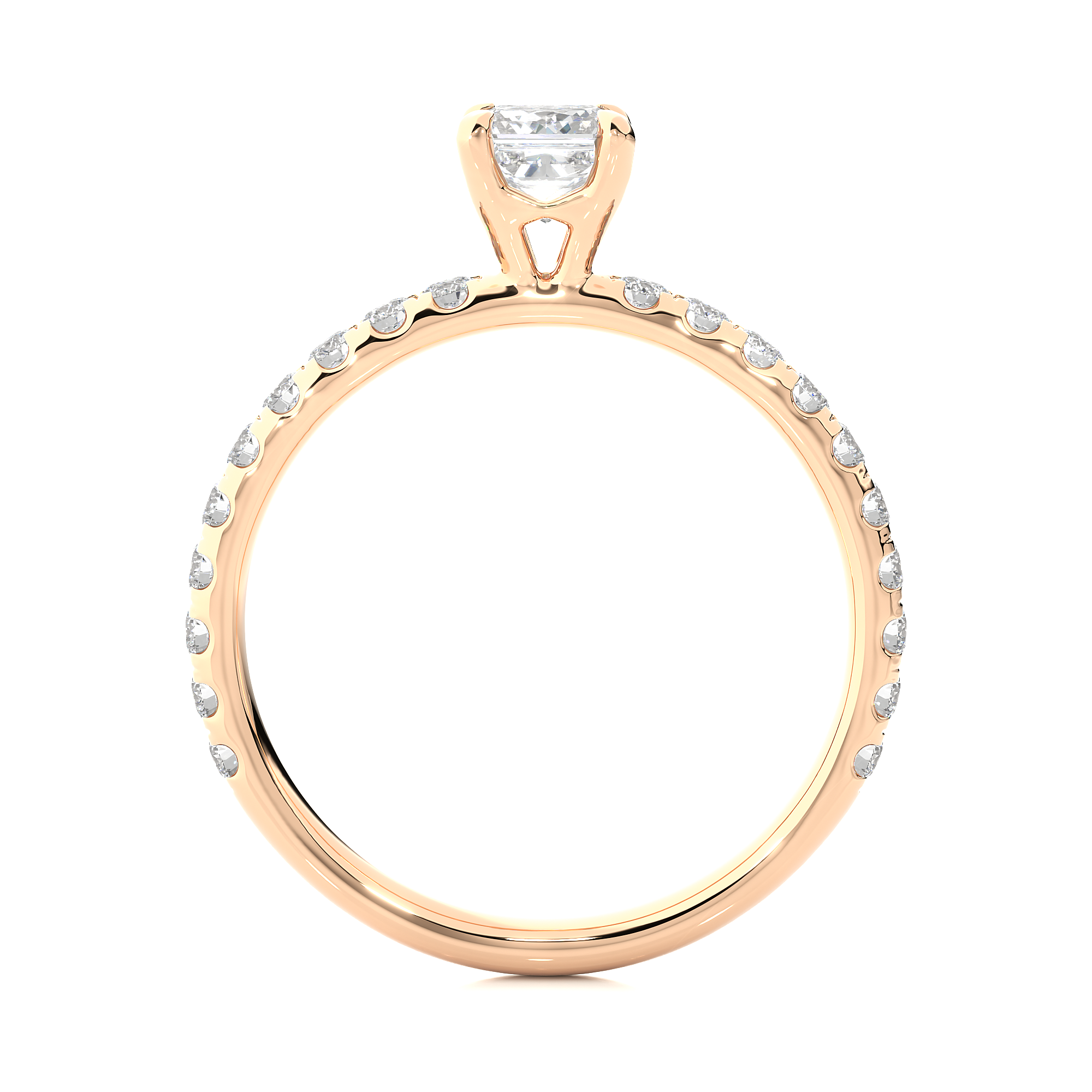 "1.01Ct Solitaire Ring With Round Cut Diamond in 14Kt Rose Gold - Blu Diamonds"