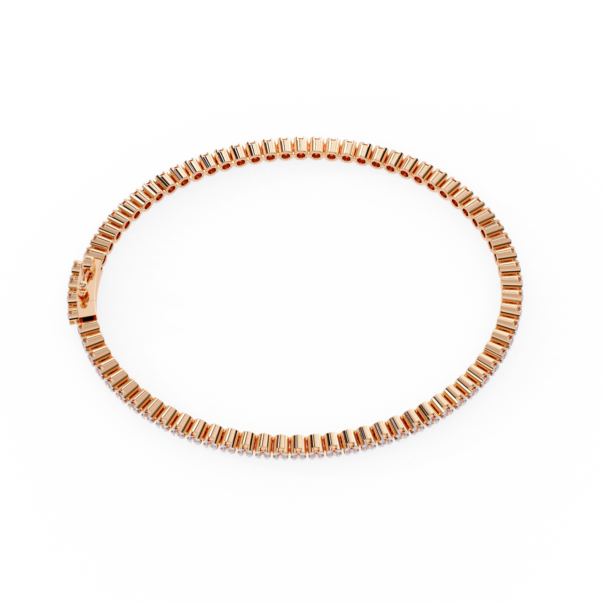 Golden Grace Round Diamond Tennis Bracelet