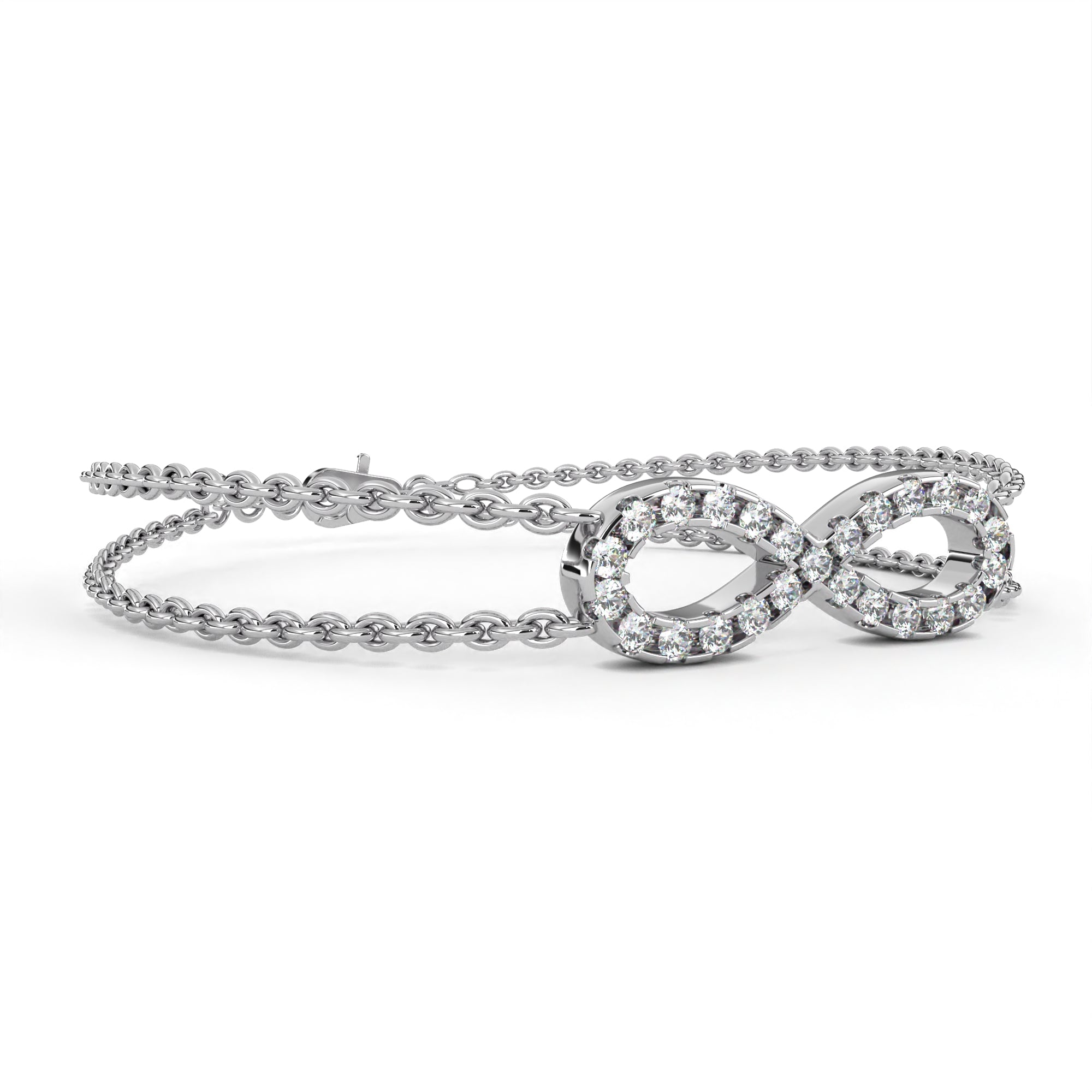 Radiant Round Diamond Gold Chain Bracelet