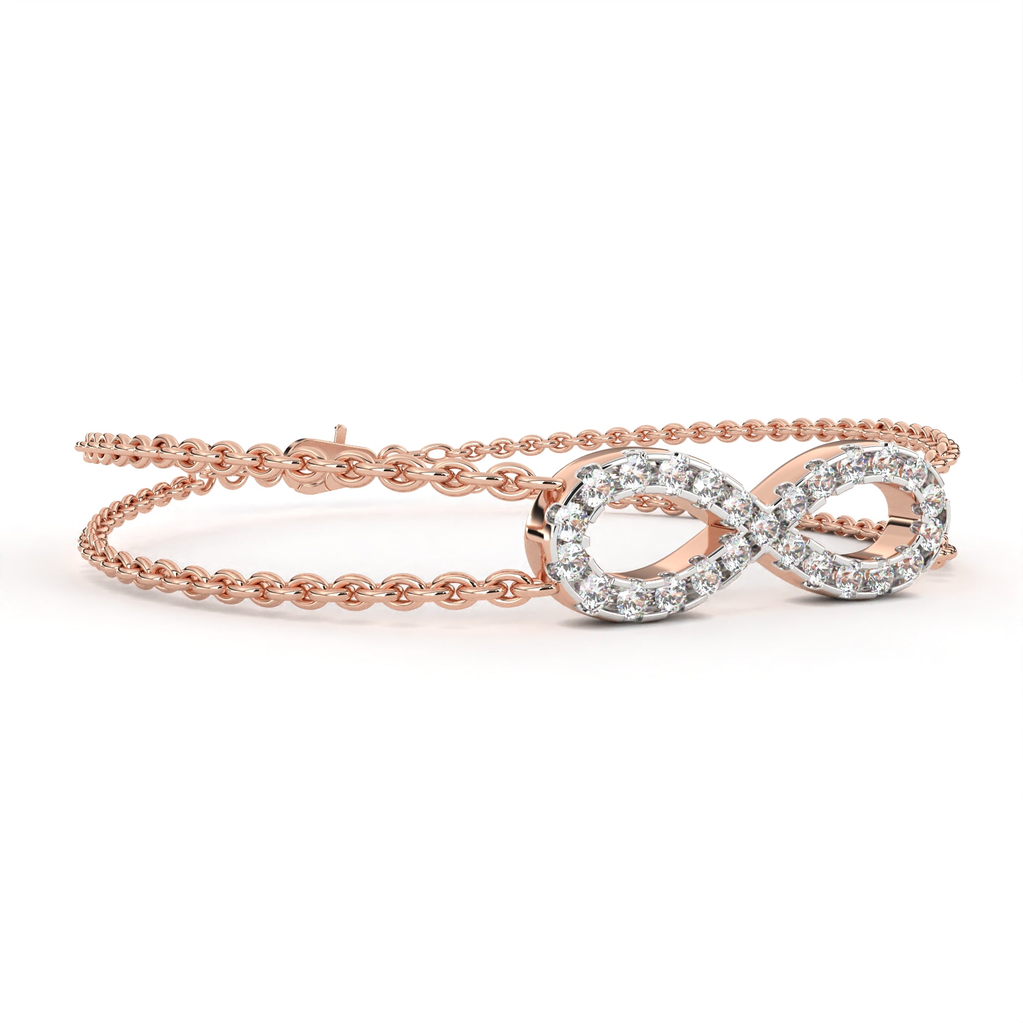 Radiant Round Diamond Gold Chain Bracelet