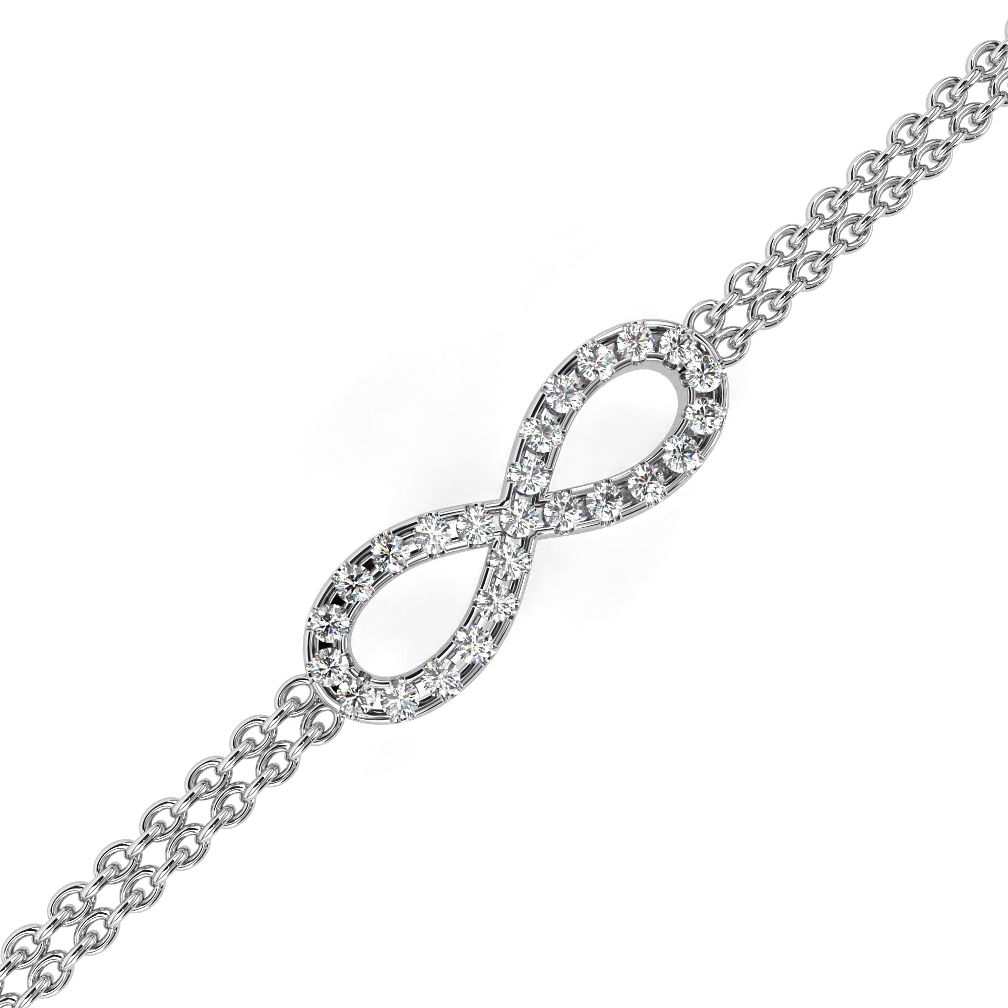 Radiant Round Diamond Gold Chain Bracelet