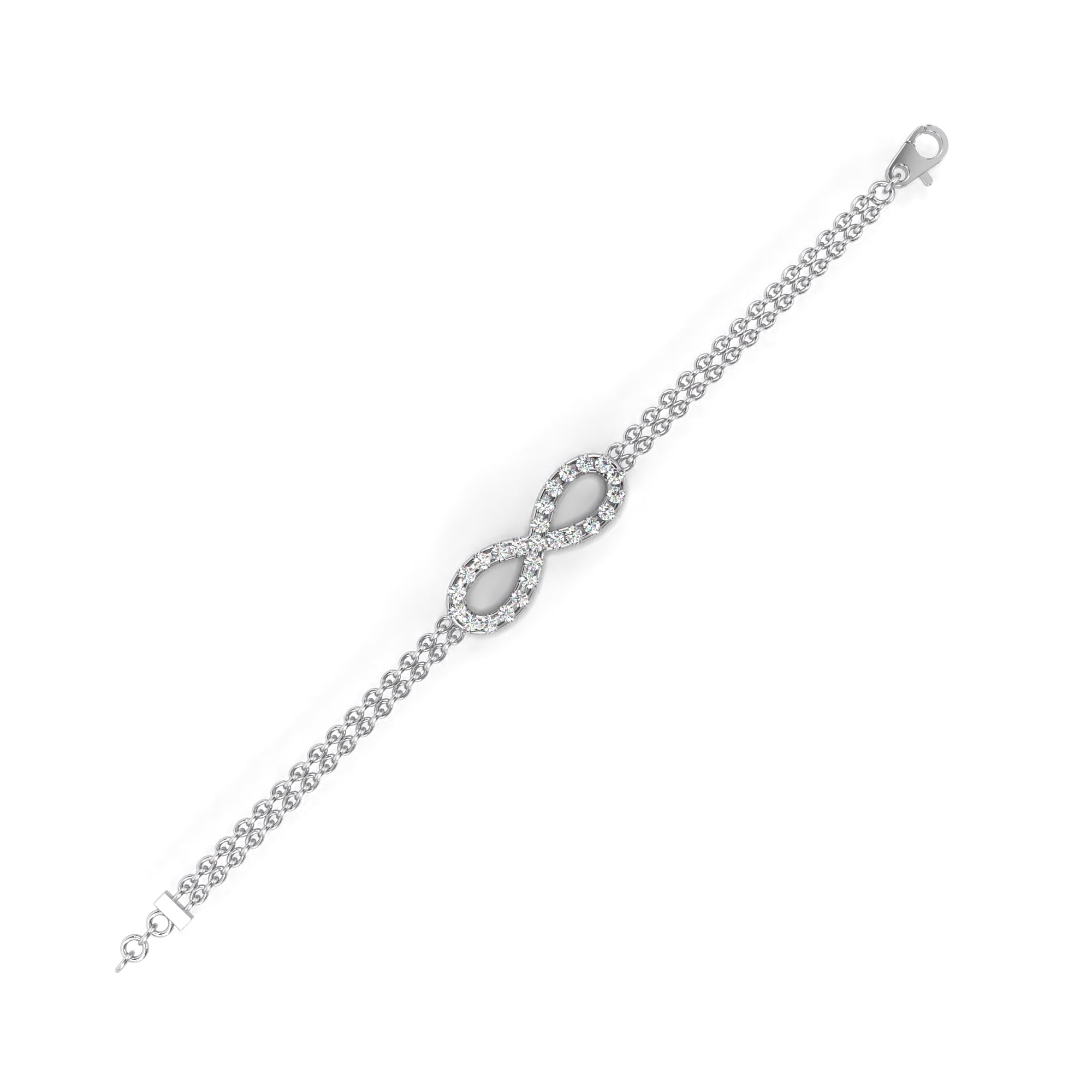 Radiant Round Diamond Gold Chain Bracelet