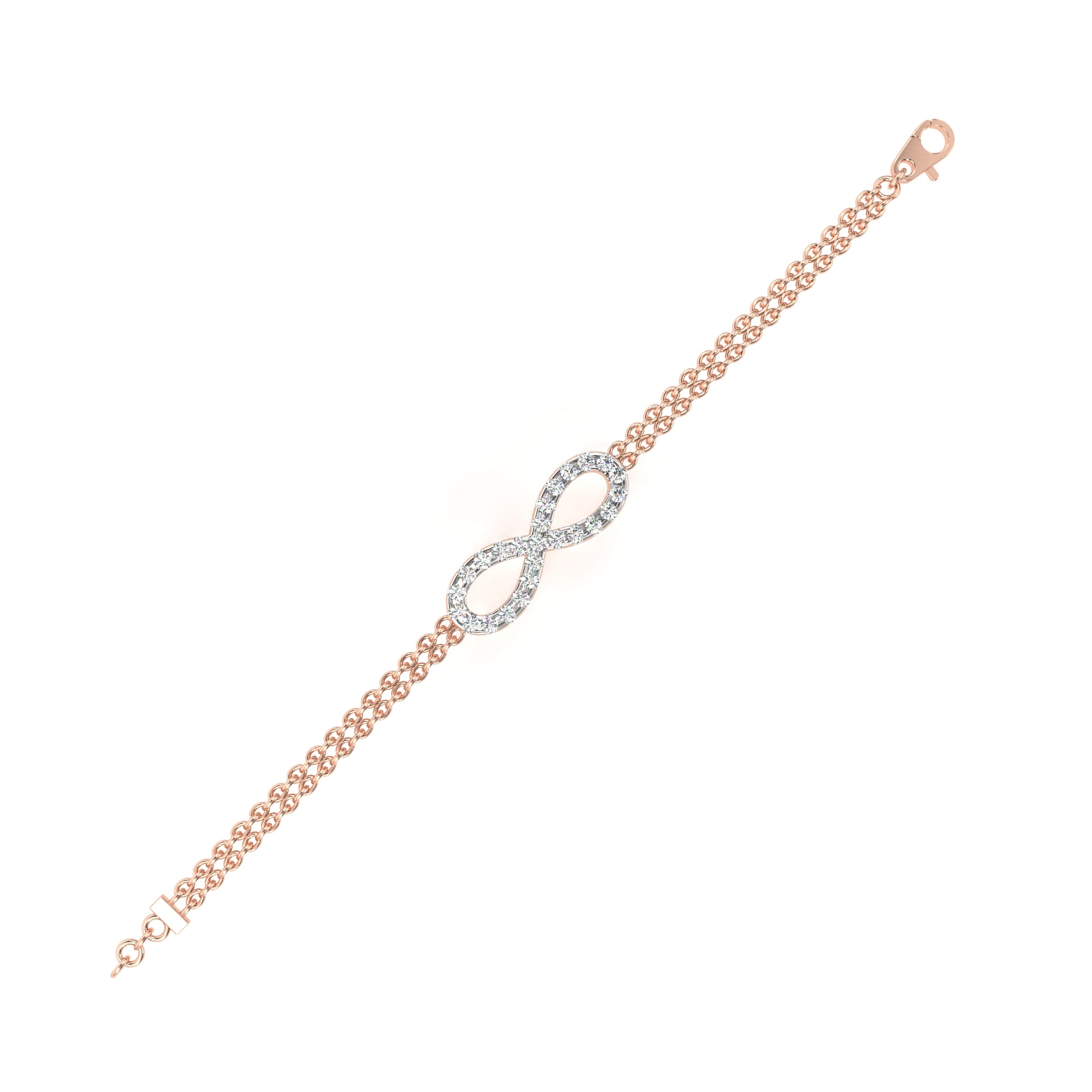 Radiant Round Diamond Gold Chain Bracelet