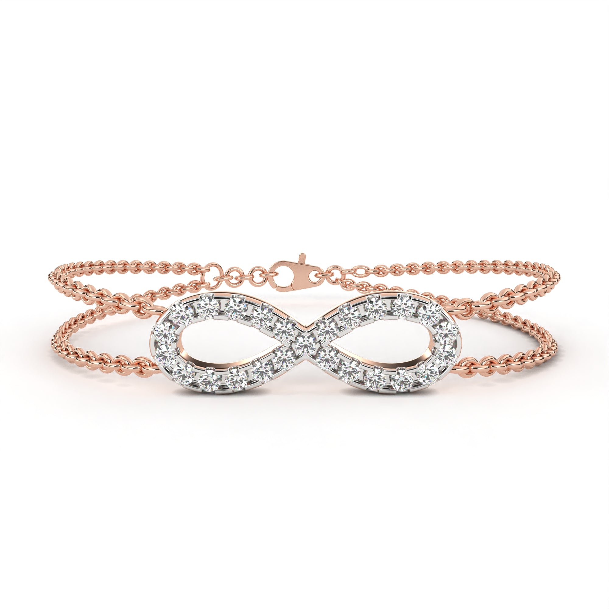 Radiant Round Diamond Gold Chain Bracelet