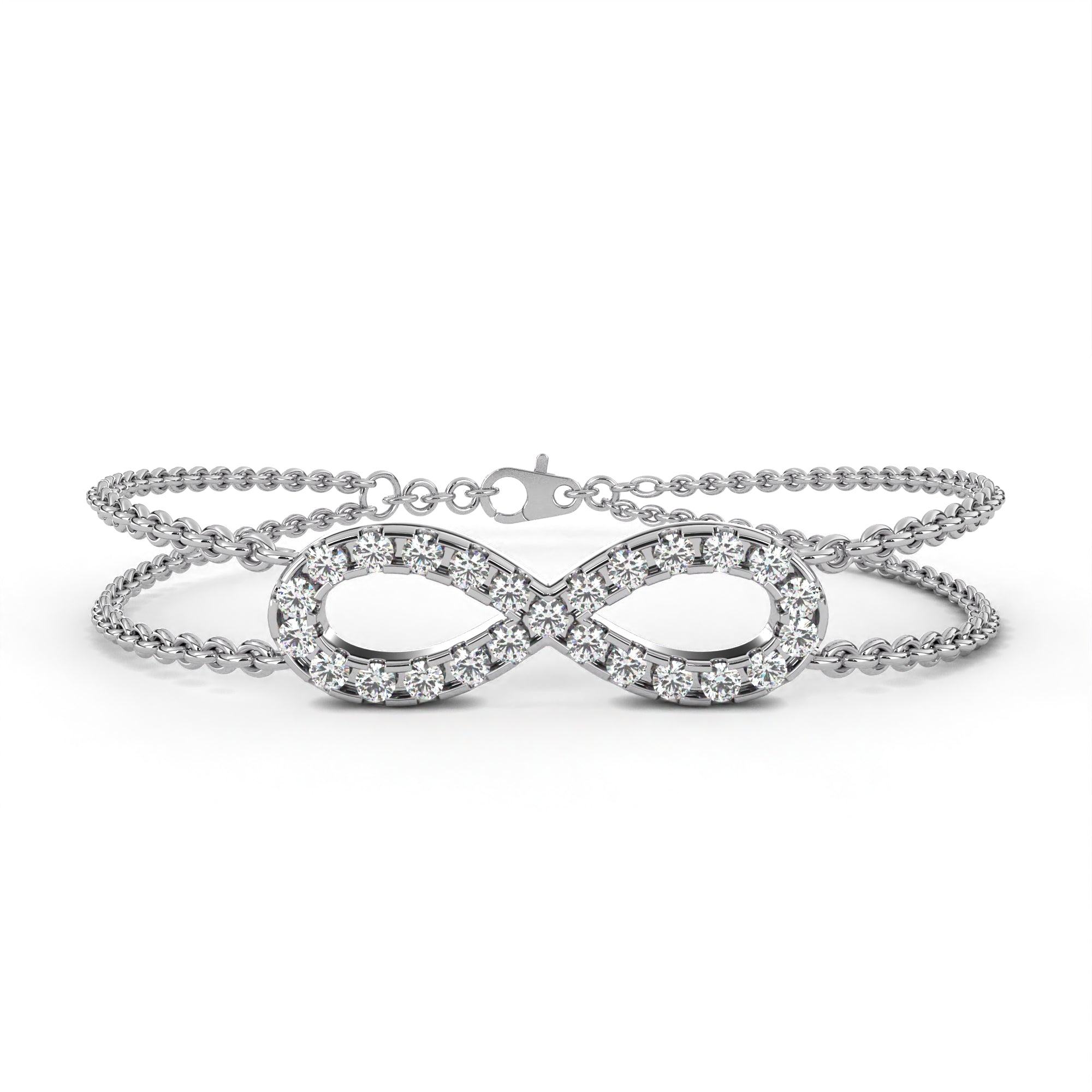 Radiant Round Diamond Gold Chain Bracelet