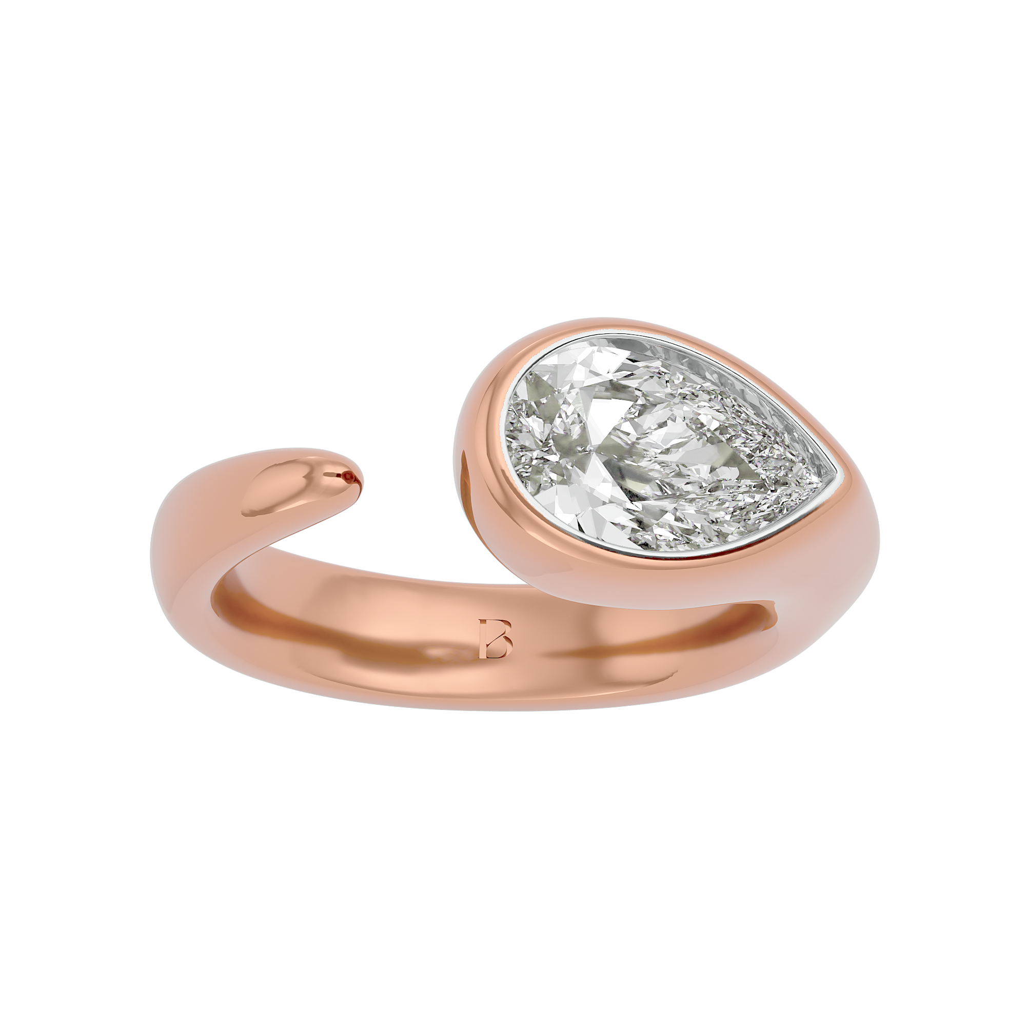 Radiant Solitaire Pear Ring
