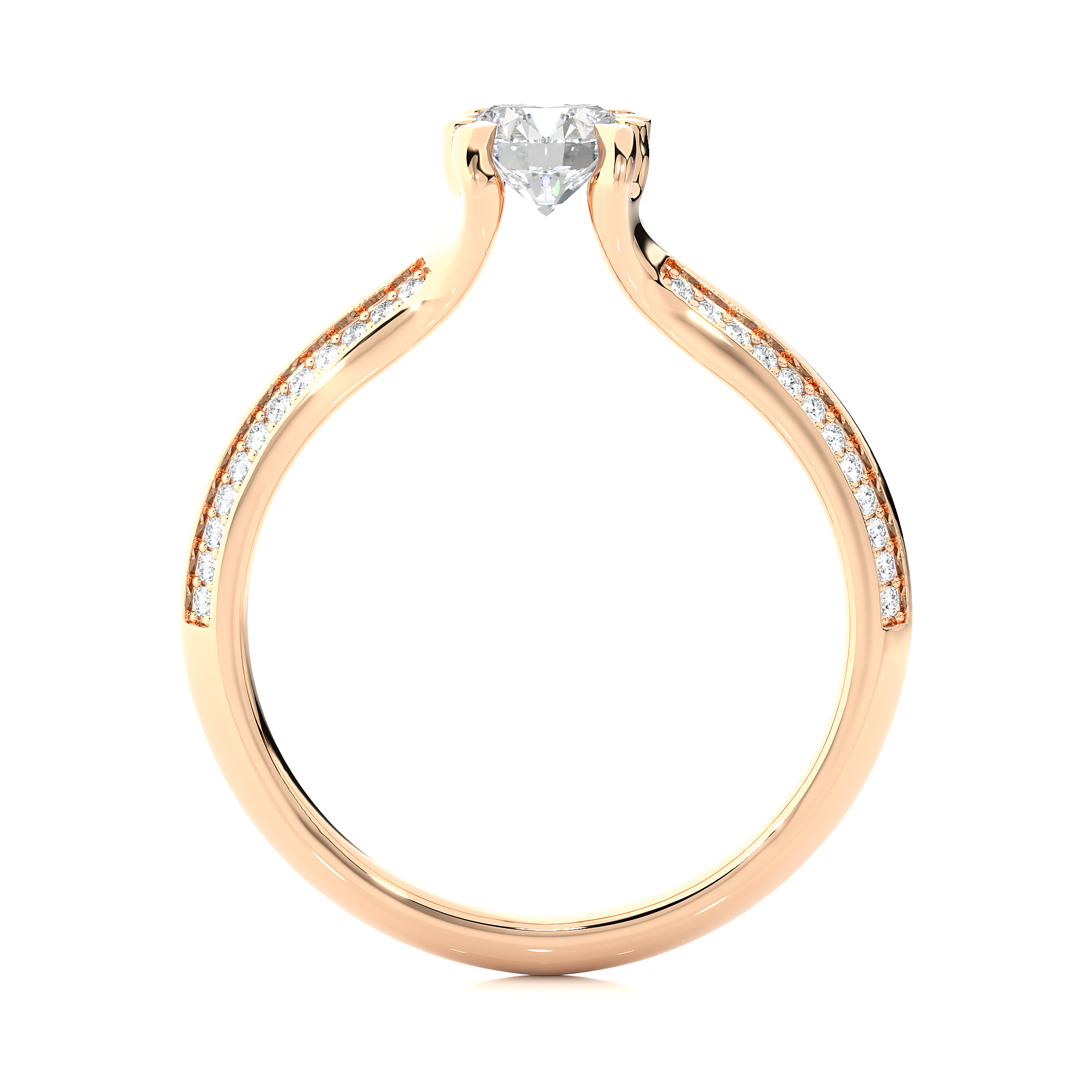 14K White Yellow Rose Gold 0.86 Carat 8 Prong Setting Diamond Ring
