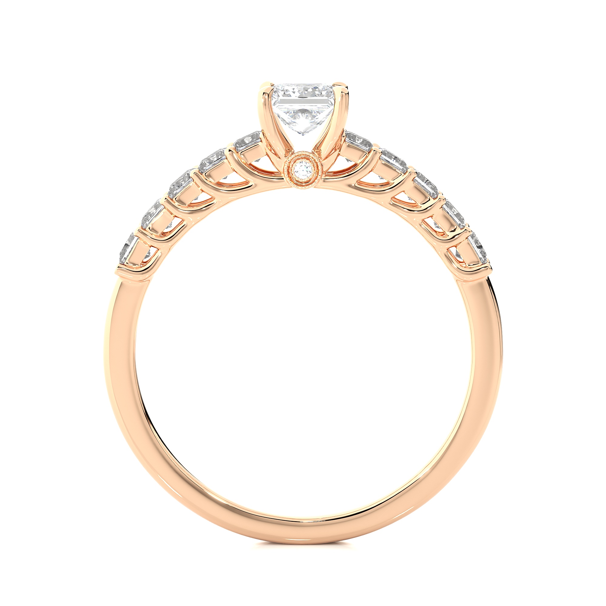 14K White Yellow Rose Gold 0.40 Carat Princess Solitaire Diamond Ring