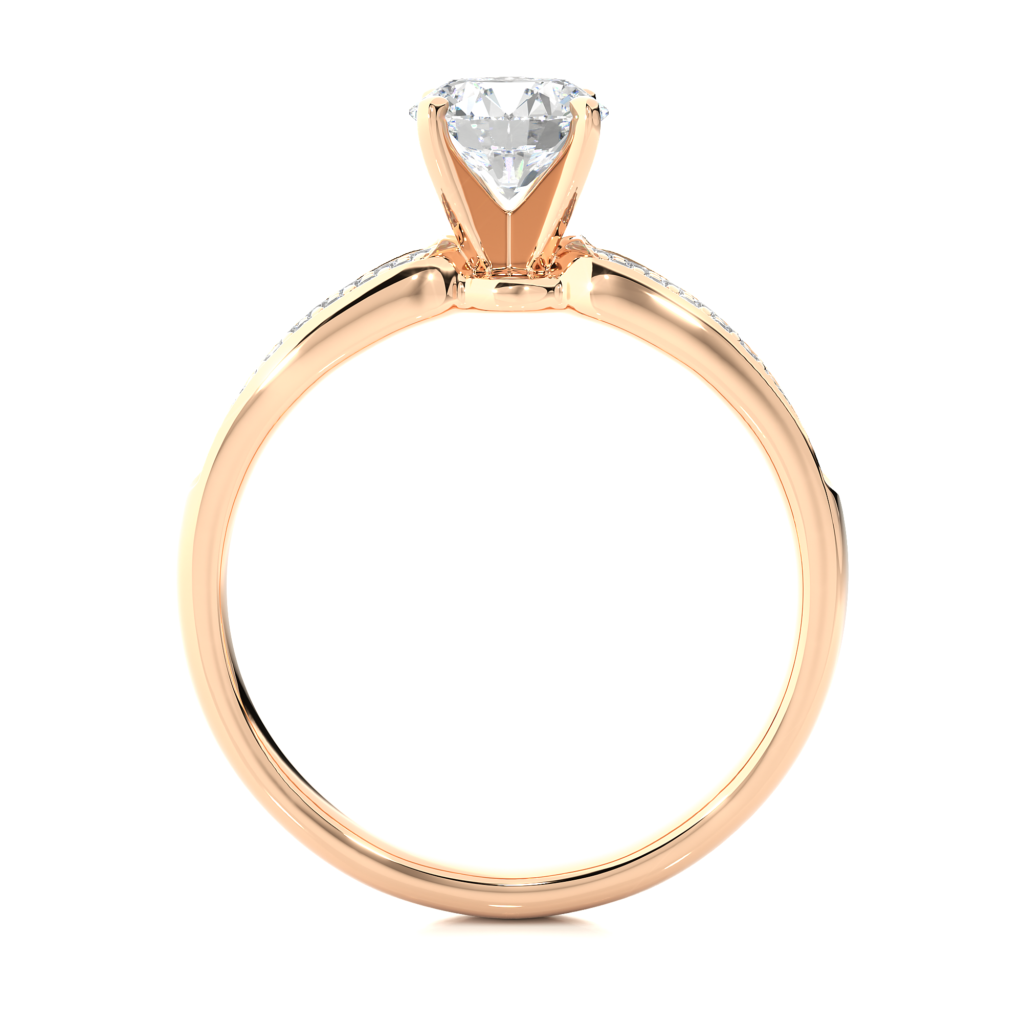 14K White Yellow Rose Gold 1.02 Carat Round Diamond Ring