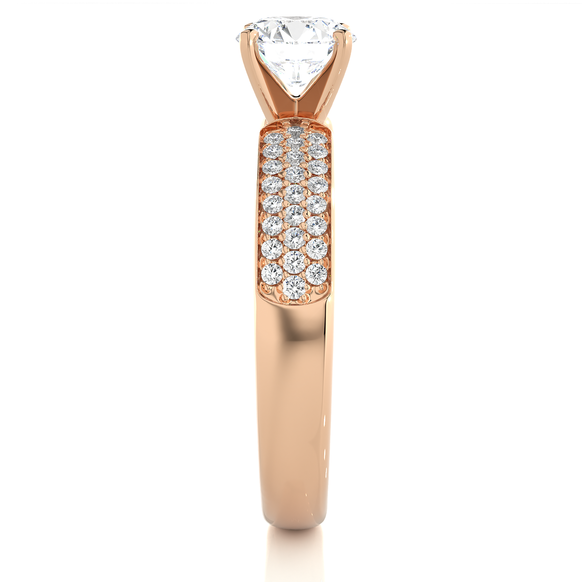14K White Yellow Rose Gold 1.02 Carat Round Diamond Ring