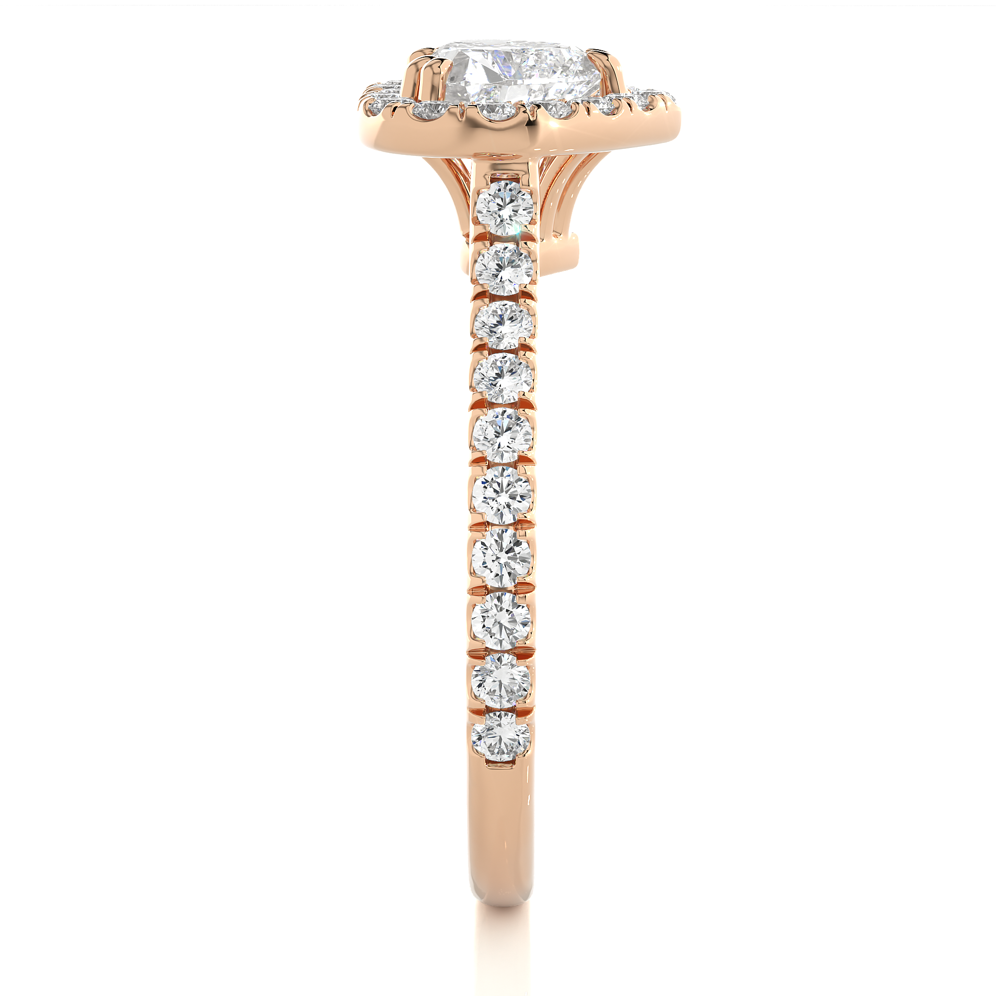 14K White Yellow Rose Gold 1.33 Carat Heart Double HaloDiamond Ring