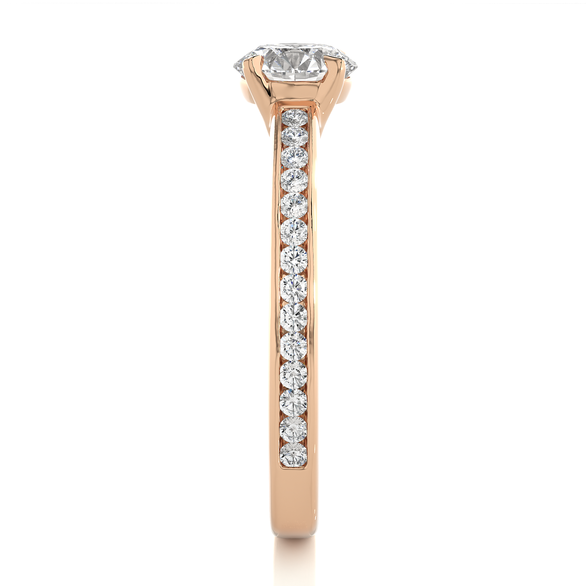 14K White Yellow Rose Gold 0.98 Carat Round Solitaire Diamond Ring