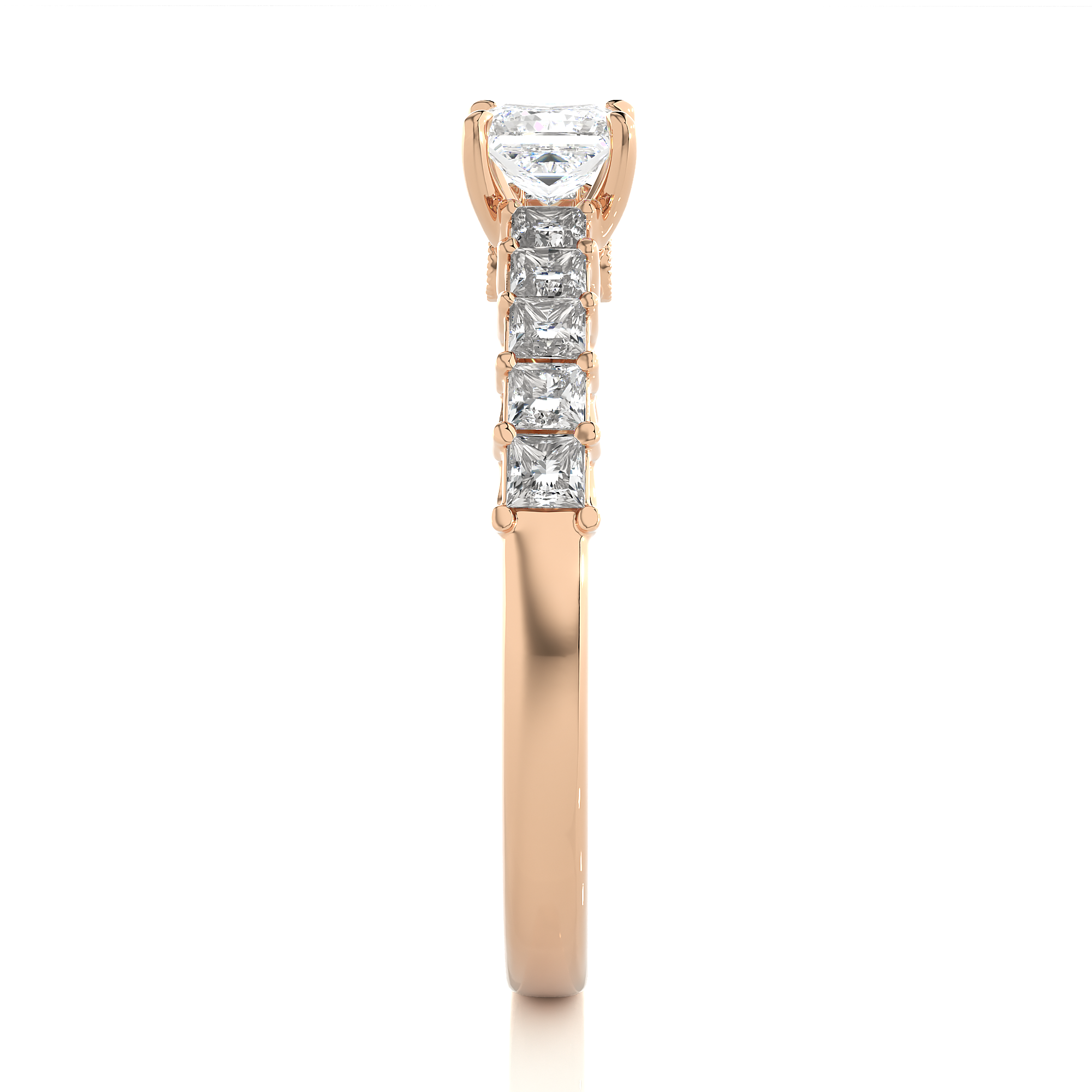 14K White Yellow Rose Gold 0.40 Carat Princess Solitaire Diamond Ring