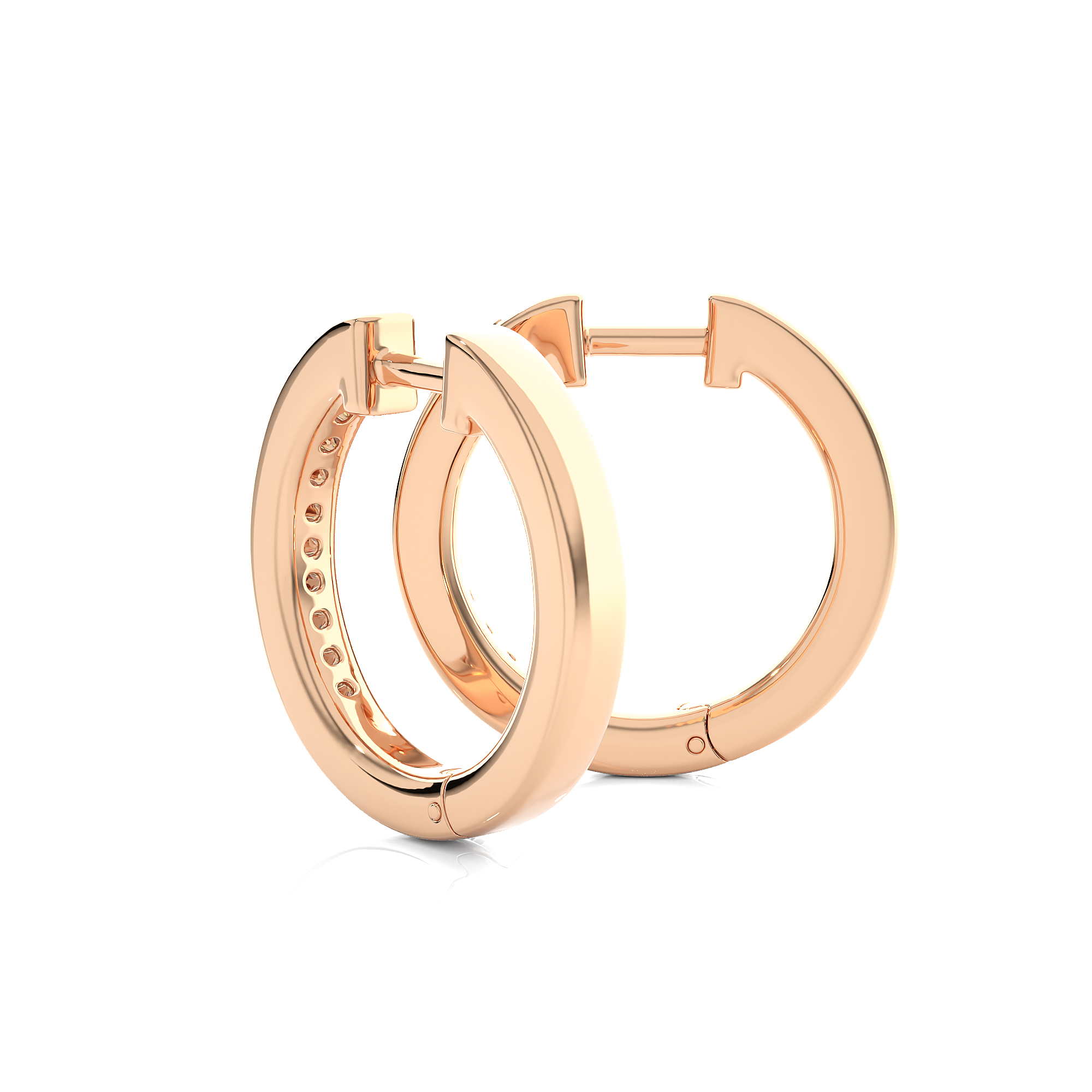 14K White Yellow Rose Gold 0.52 Carat Hoop Diamond Earrings