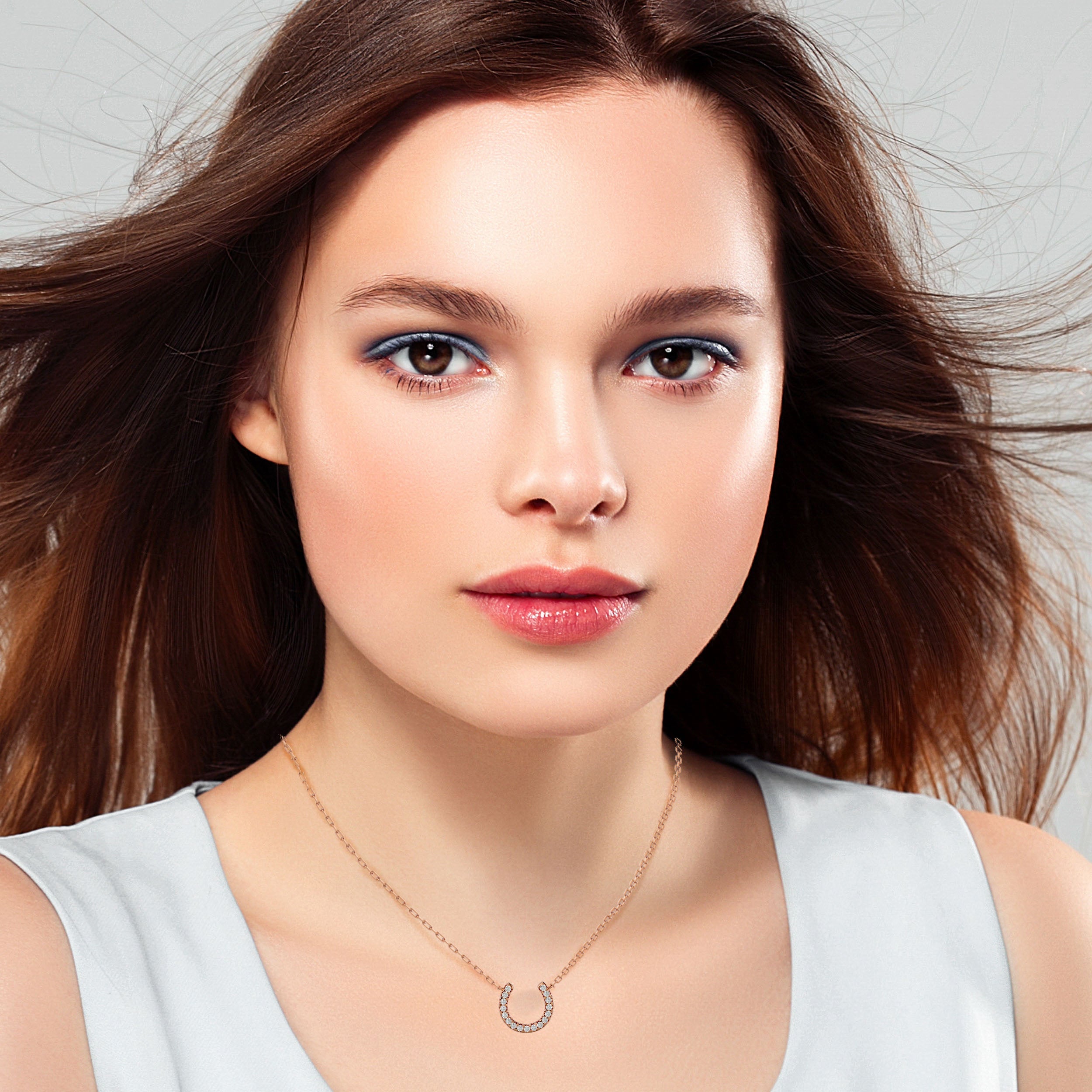 14K White Yellow Rose Gold 0.26 Carat Round Diamond Pendant