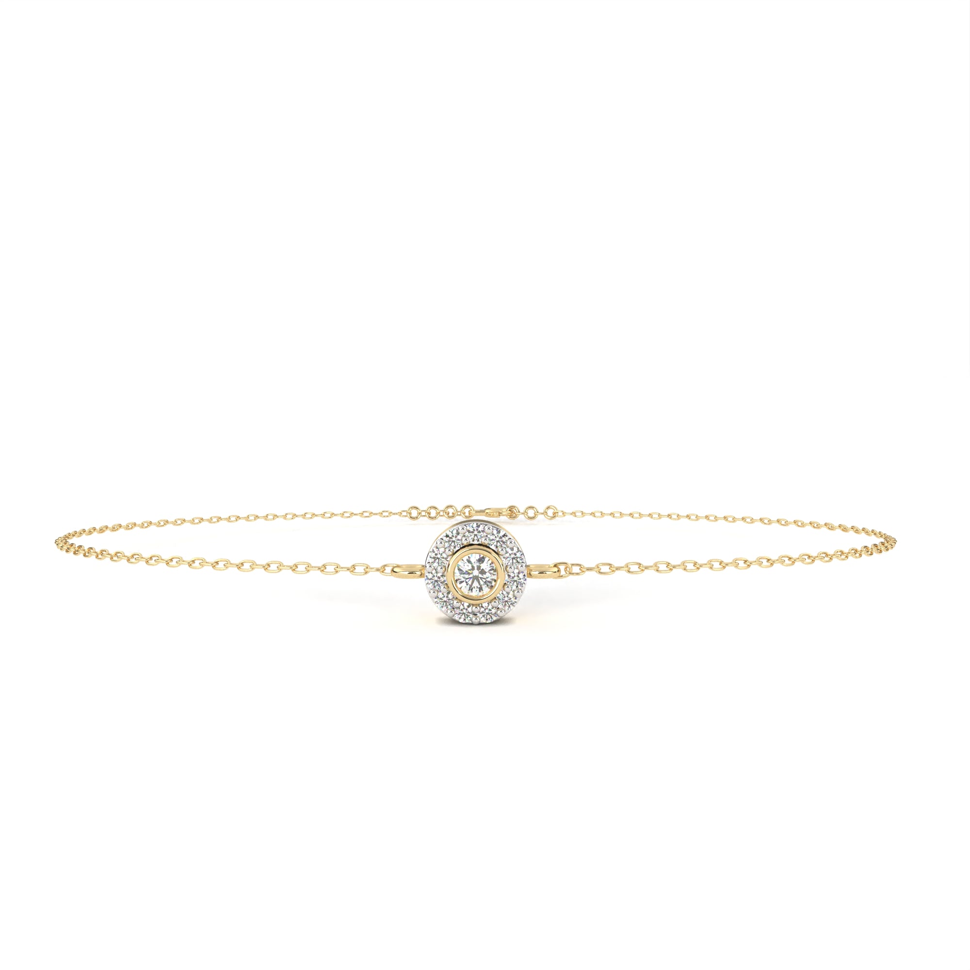 Glimmering Bond Round Diamond Chain Bracelet