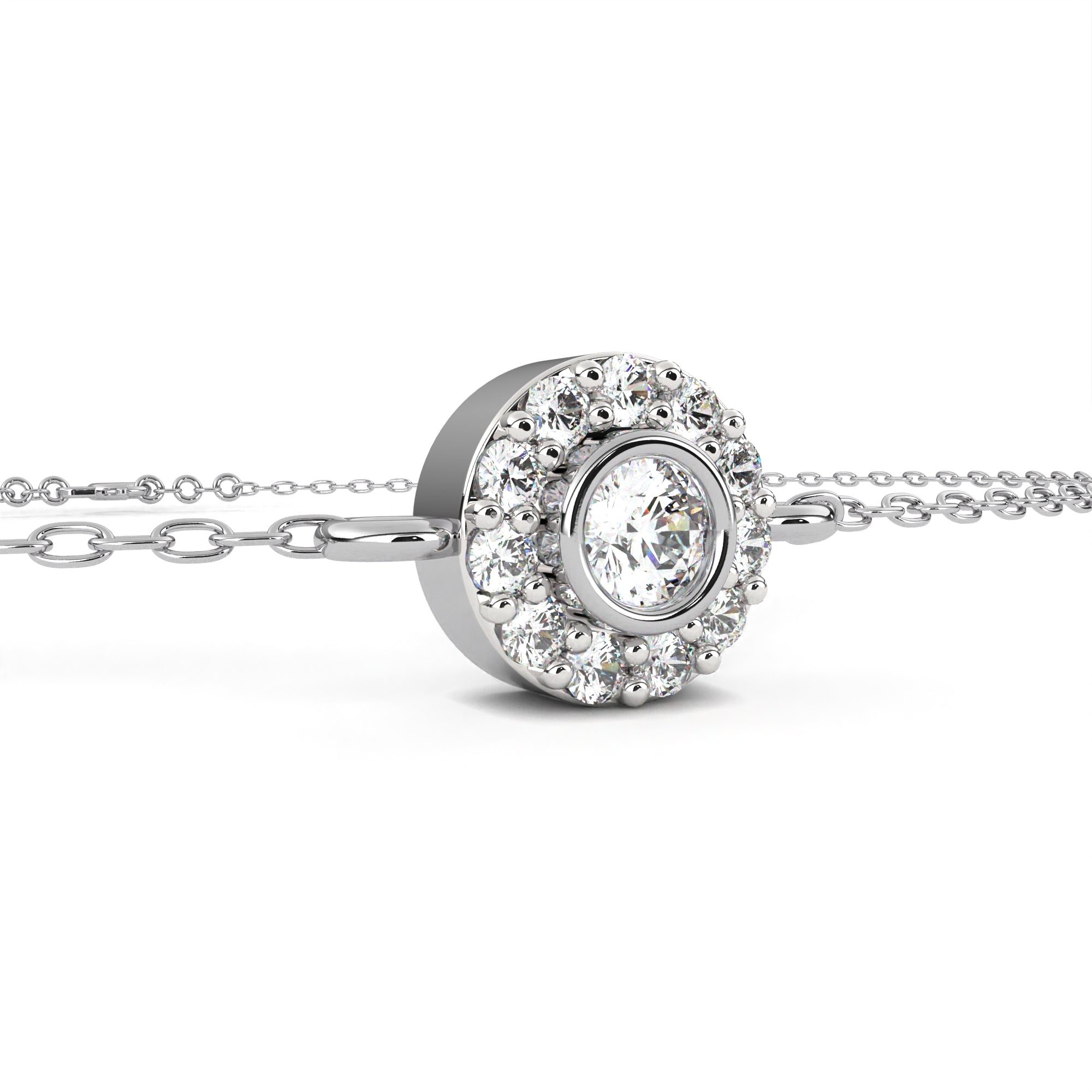 Glimmering Bond Round Diamond Chain Bracelet