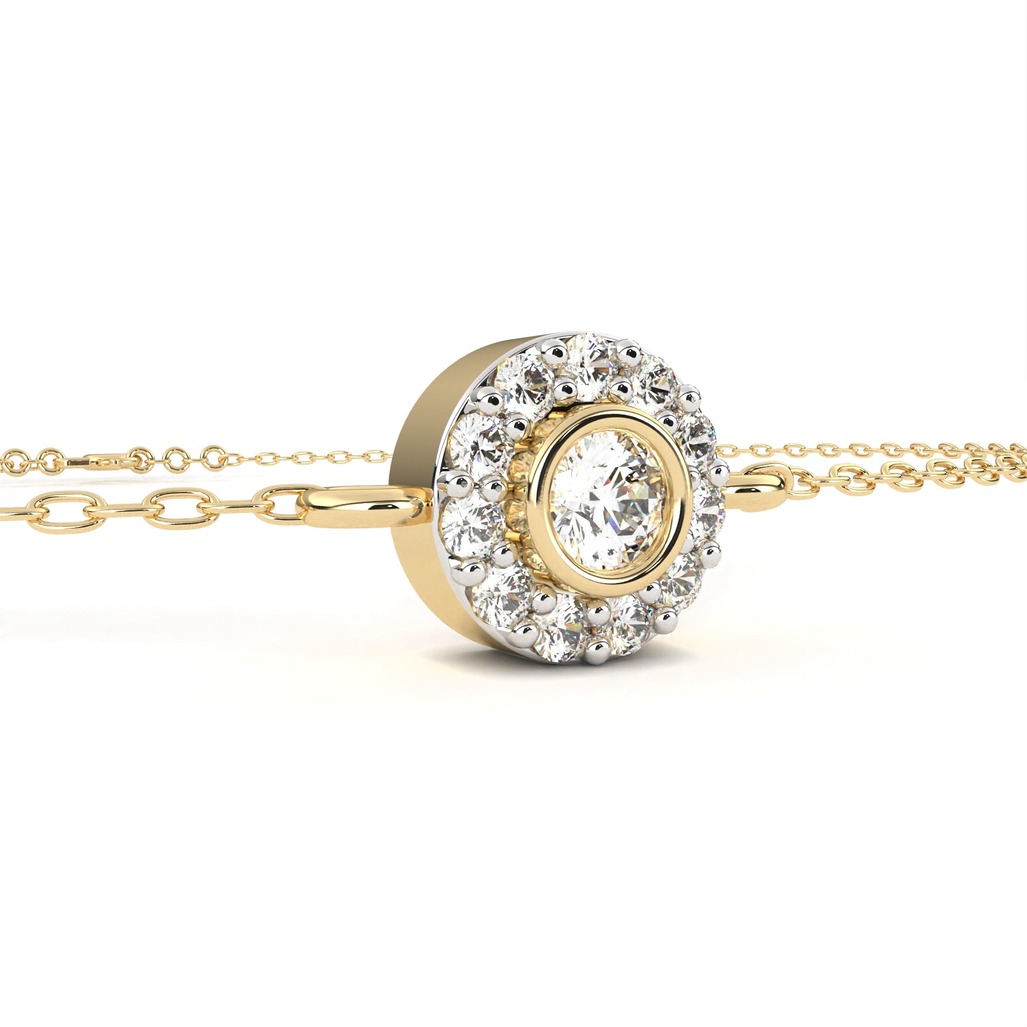 Glimmering Bond Round Diamond Chain Bracelet