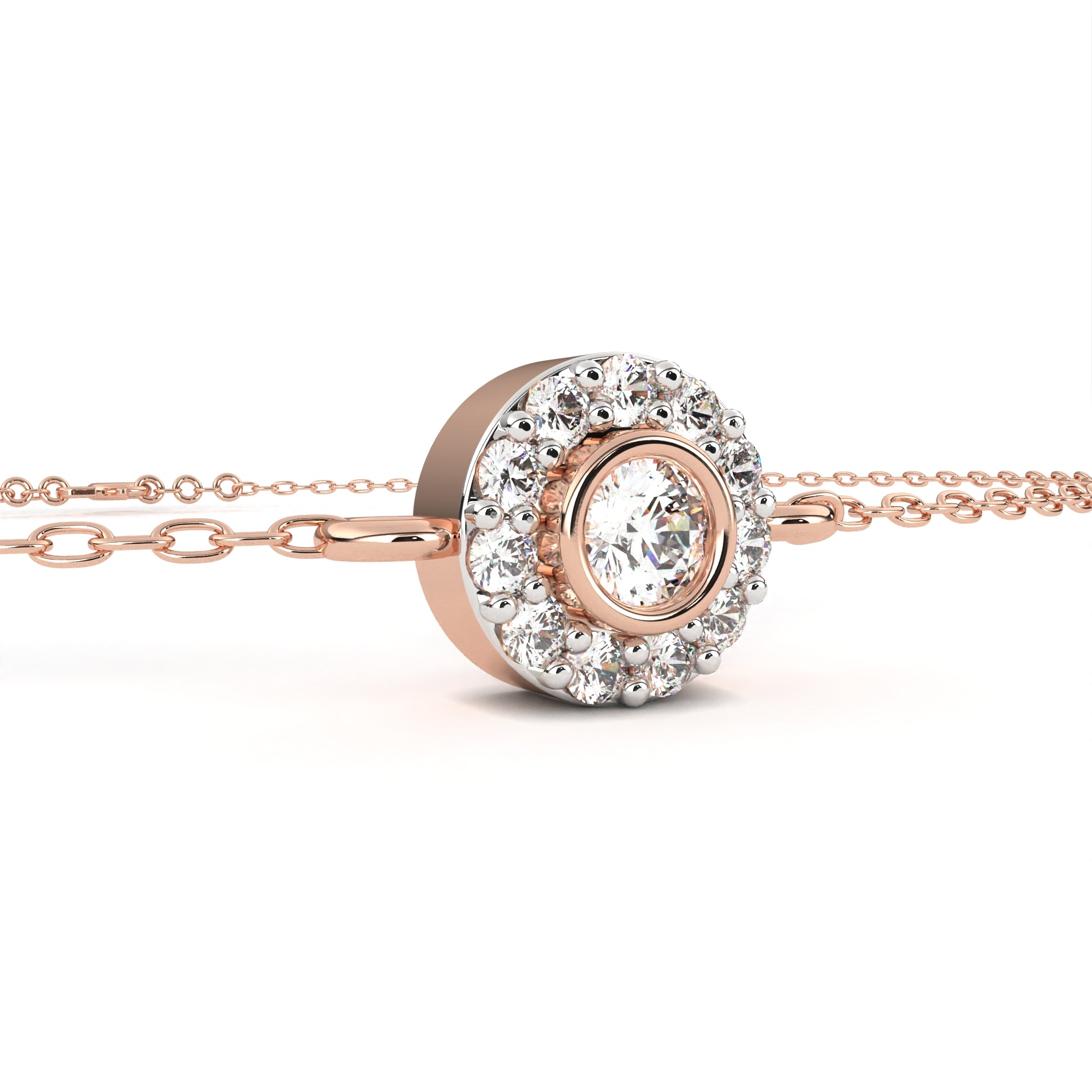 Glimmering Bond Round Diamond Chain Bracelet