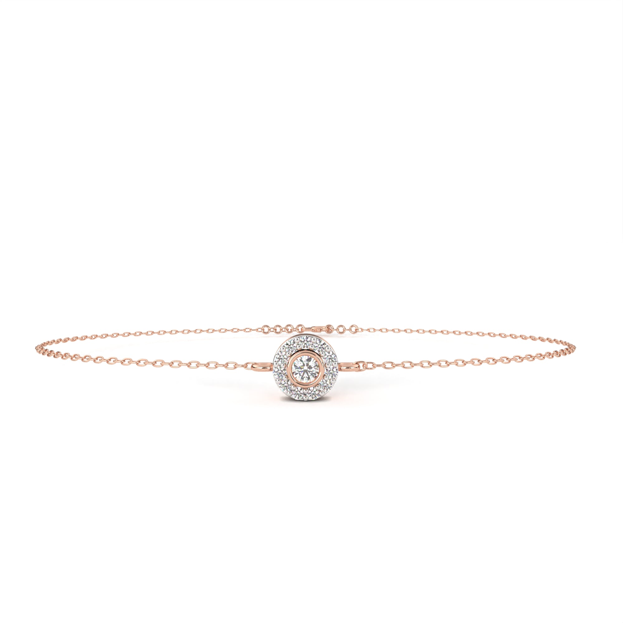Glimmering Bond Round Diamond Chain Bracelet