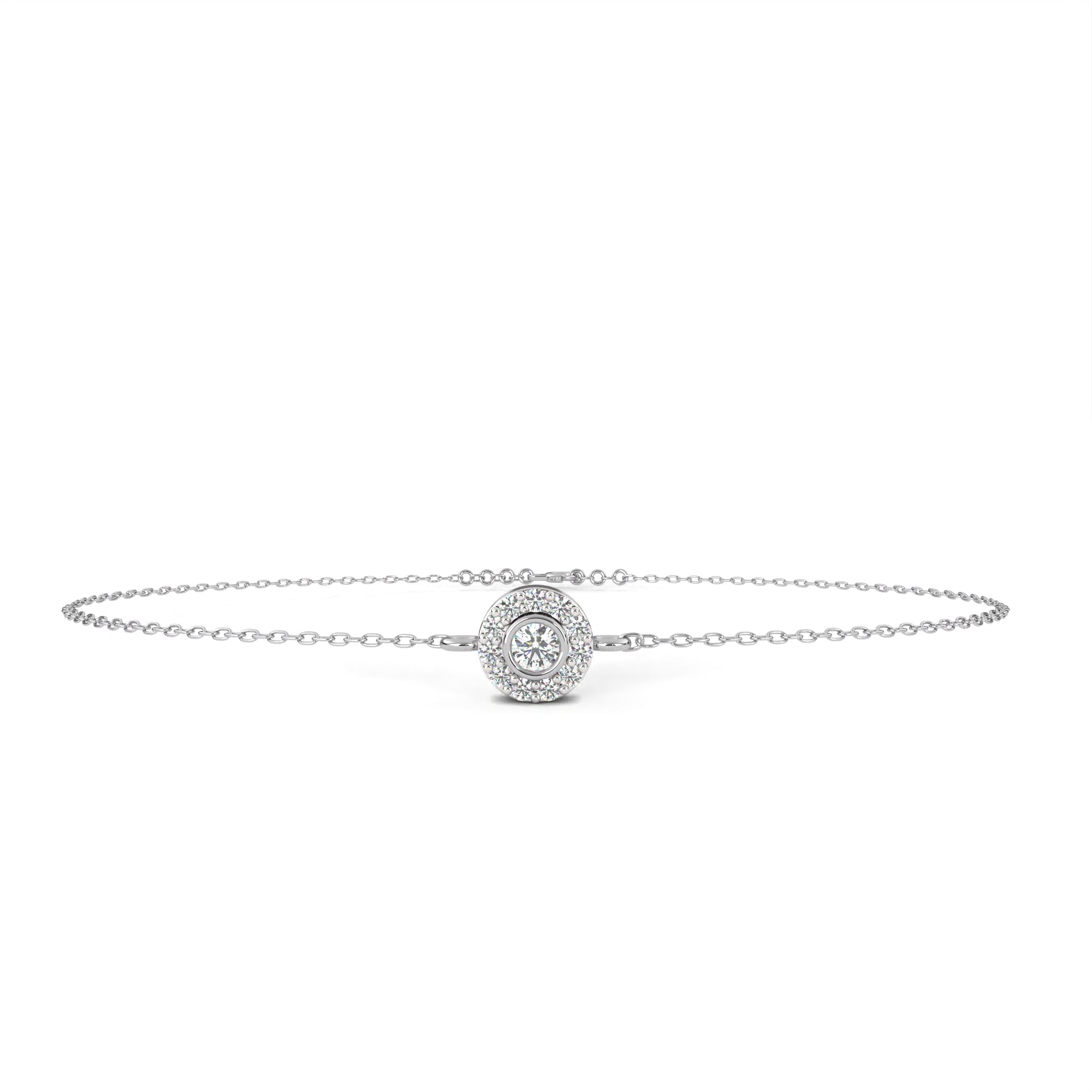 Glimmering Bond Round Diamond Chain Bracelet