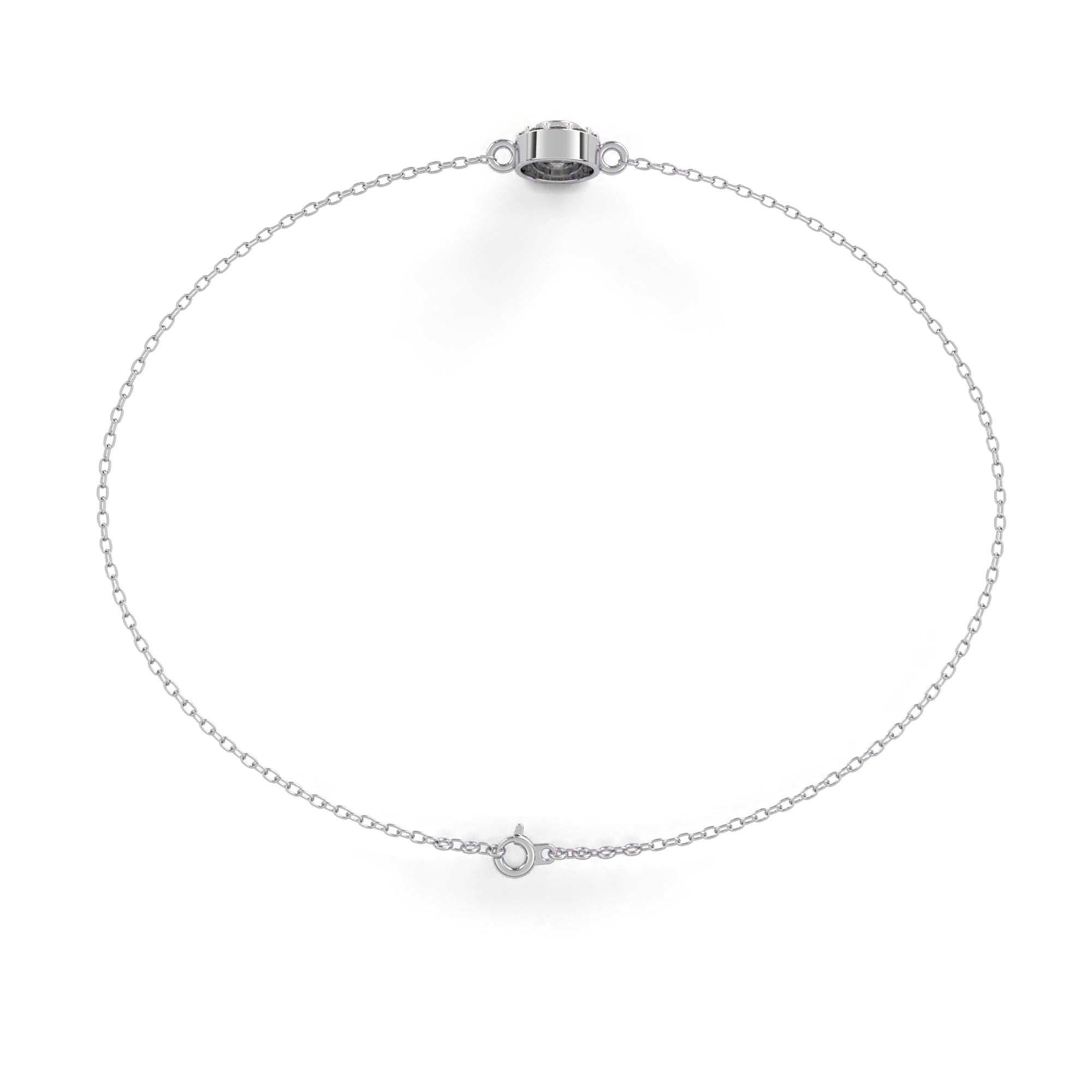 Glimmering Bond Round Diamond Chain Bracelet