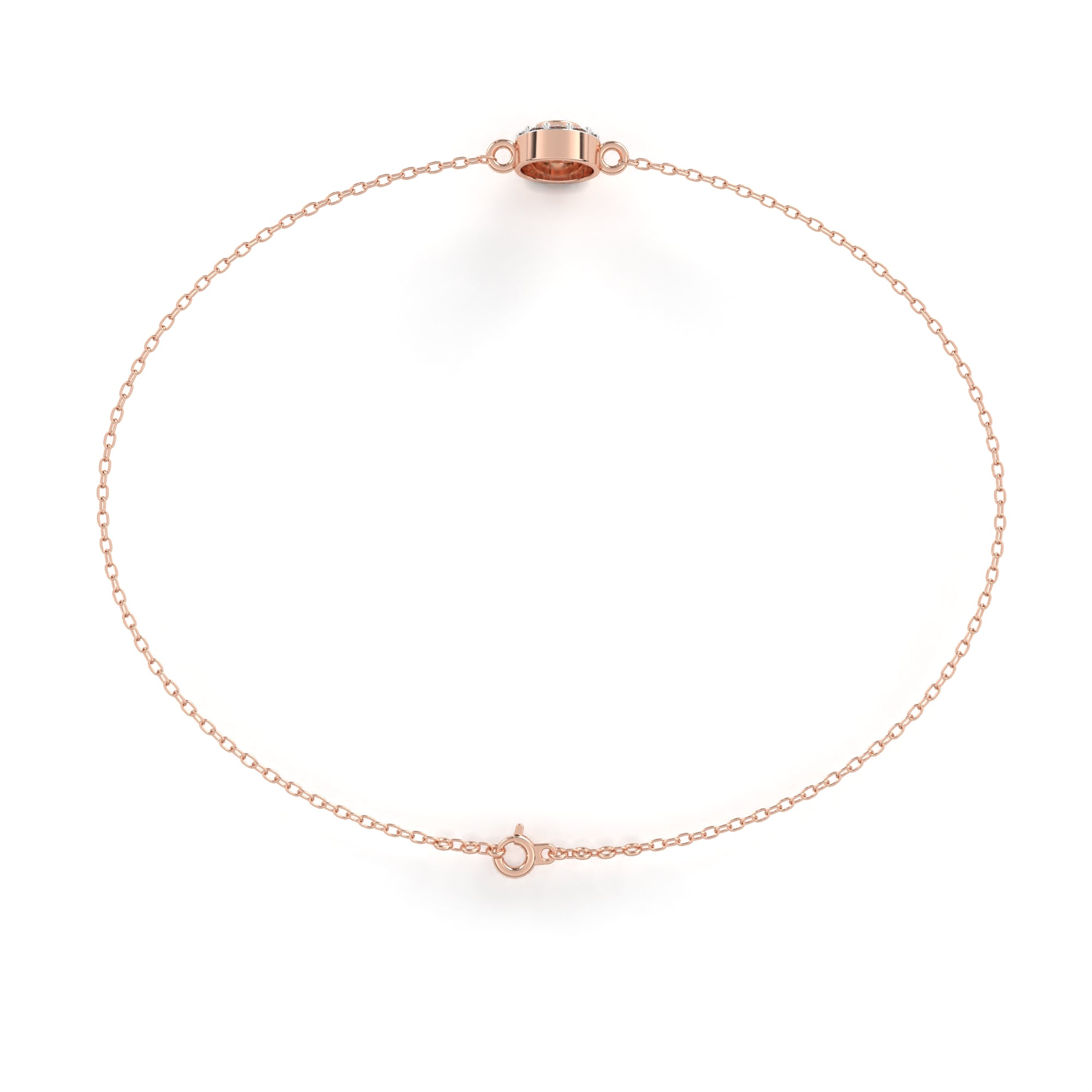 Glimmering Bond Round Diamond Chain Bracelet